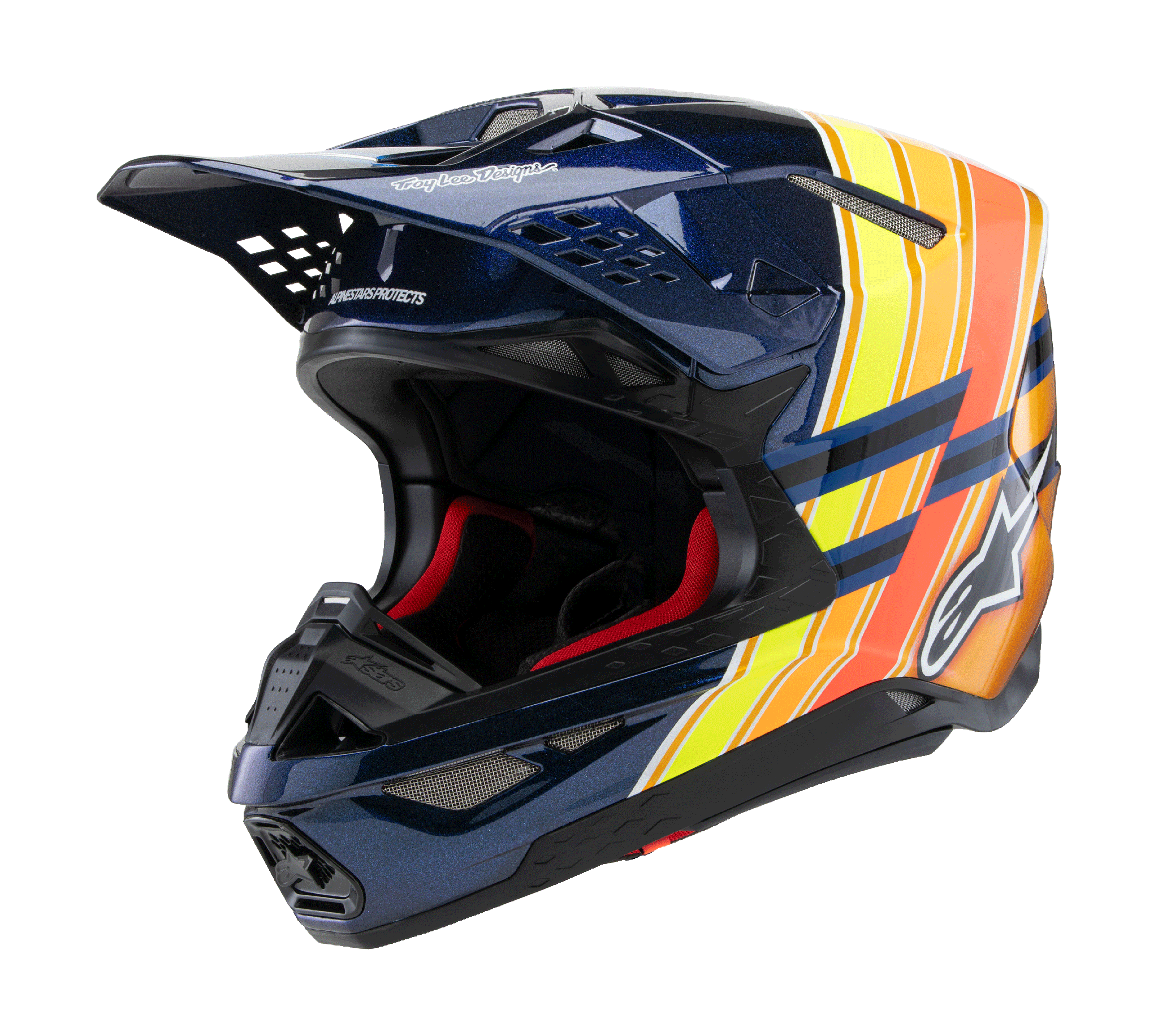 Alpinestars Motocross Helmet S-M10 TLD Edition 25 - Blue / Orange / Yellow / Red