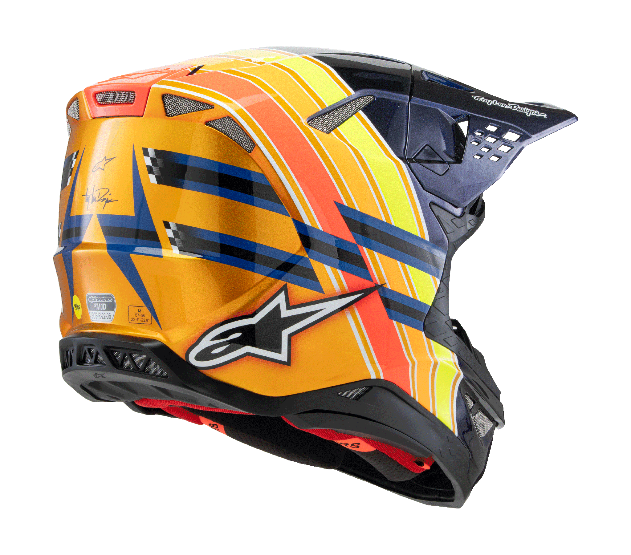 Alpinestars Motocross Helmet S-M10 TLD Edition 25 - Blue / Orange / Yellow / Red