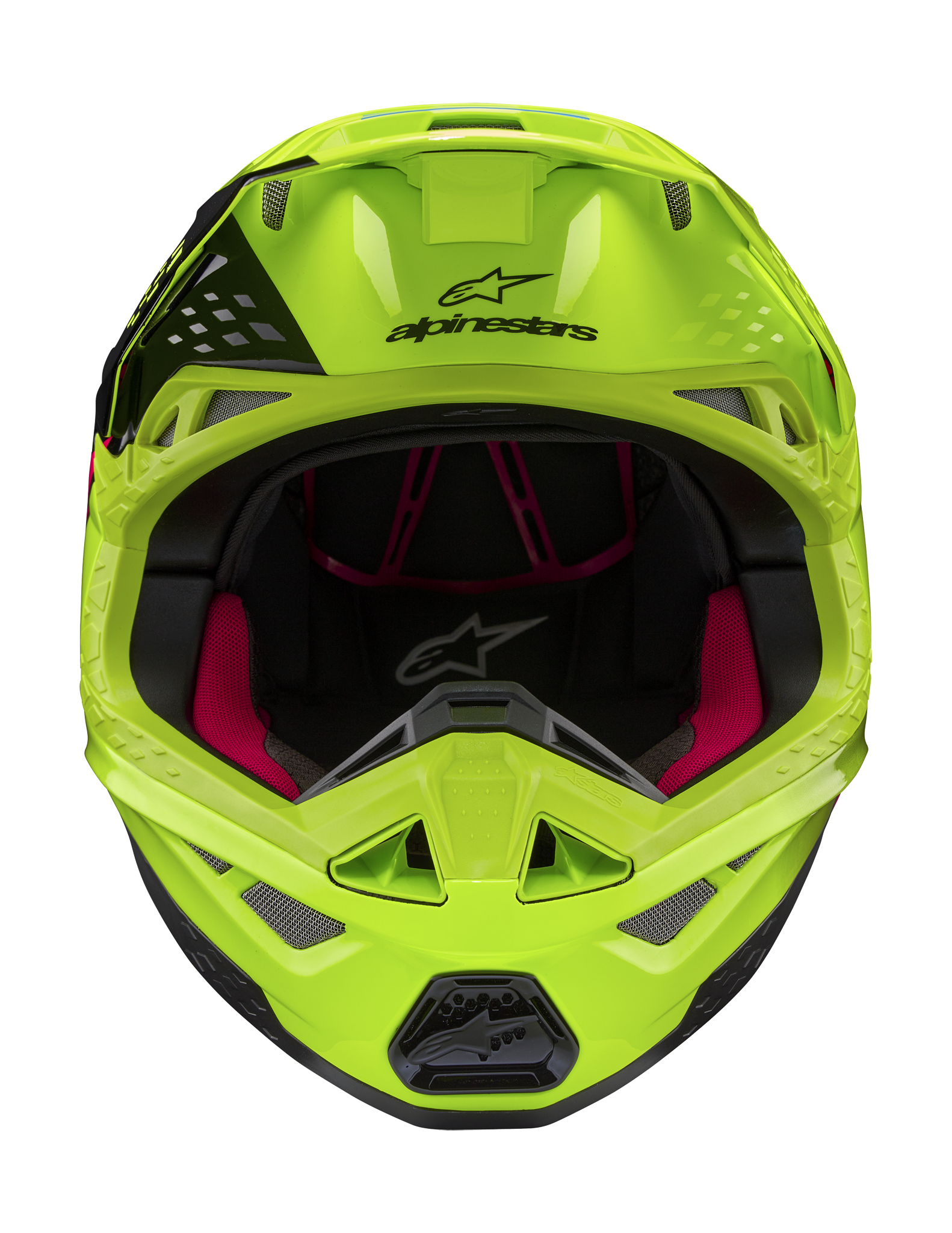 Alpinestars Motocross Helmet S-M10 Unite - Gloss Fluo Yellow / Black / Diva Pink