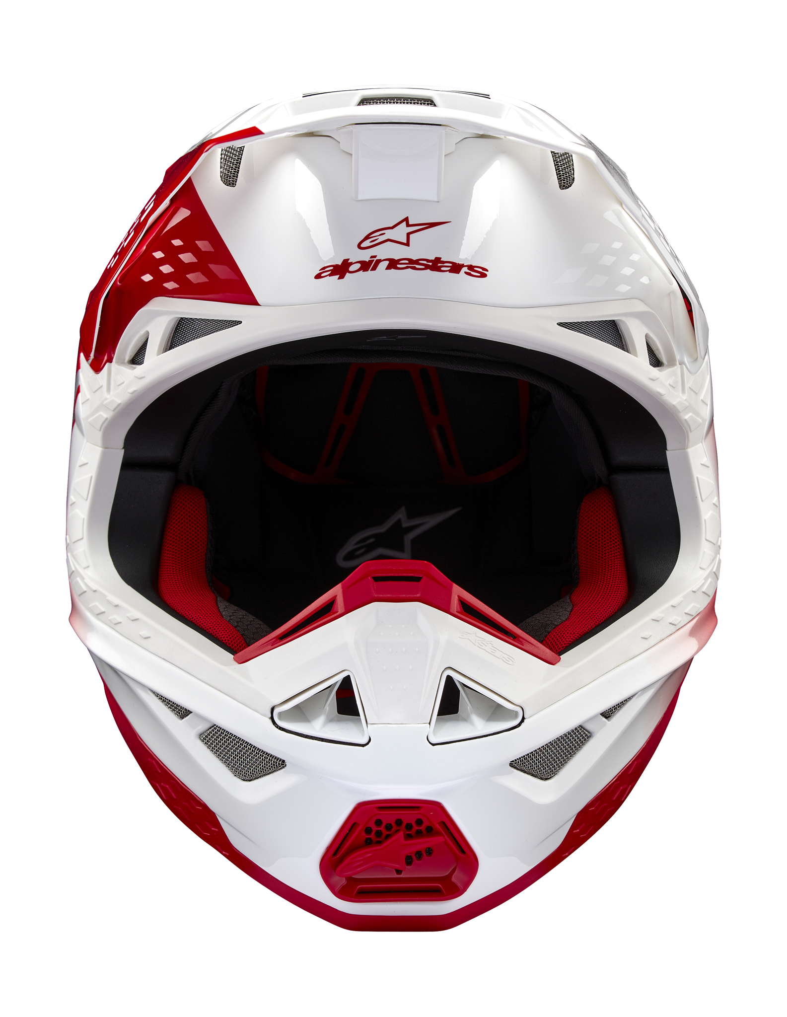 Alpinestars Motocross Helmet S-M10 Unite - Gloss Red / White