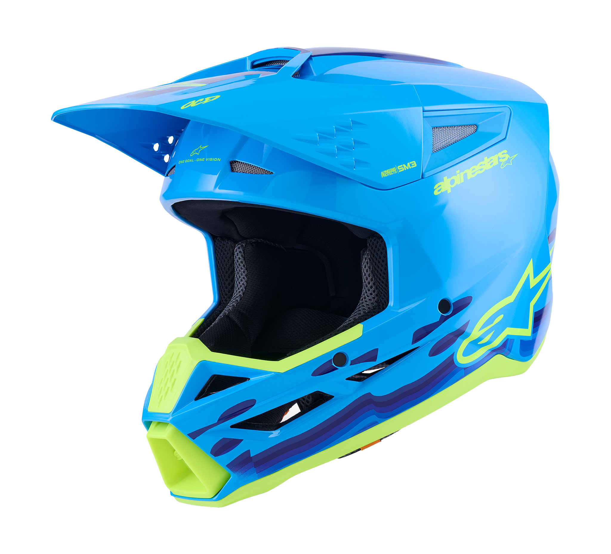 Alpinestars Motocross Helmet S-M3 Force - Cyan