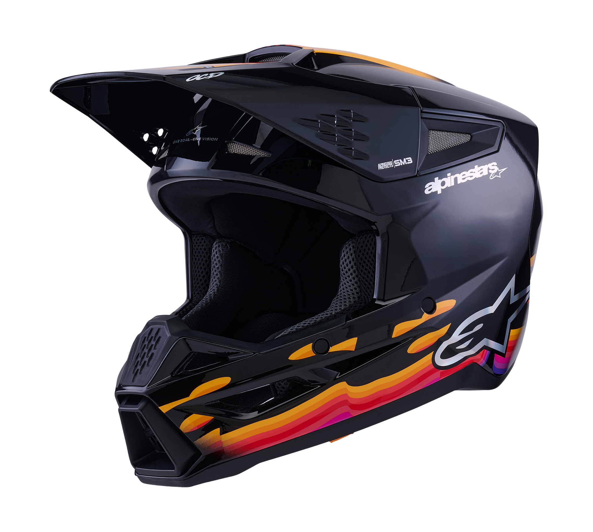Alpinestars Motocross Helmet S-M3 Force - Black