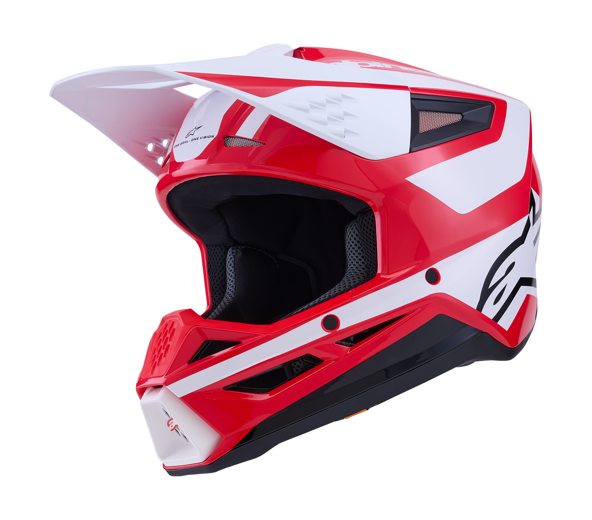 Alpinestars Motocross Helmet S-M3 Heat - Red / White / Black