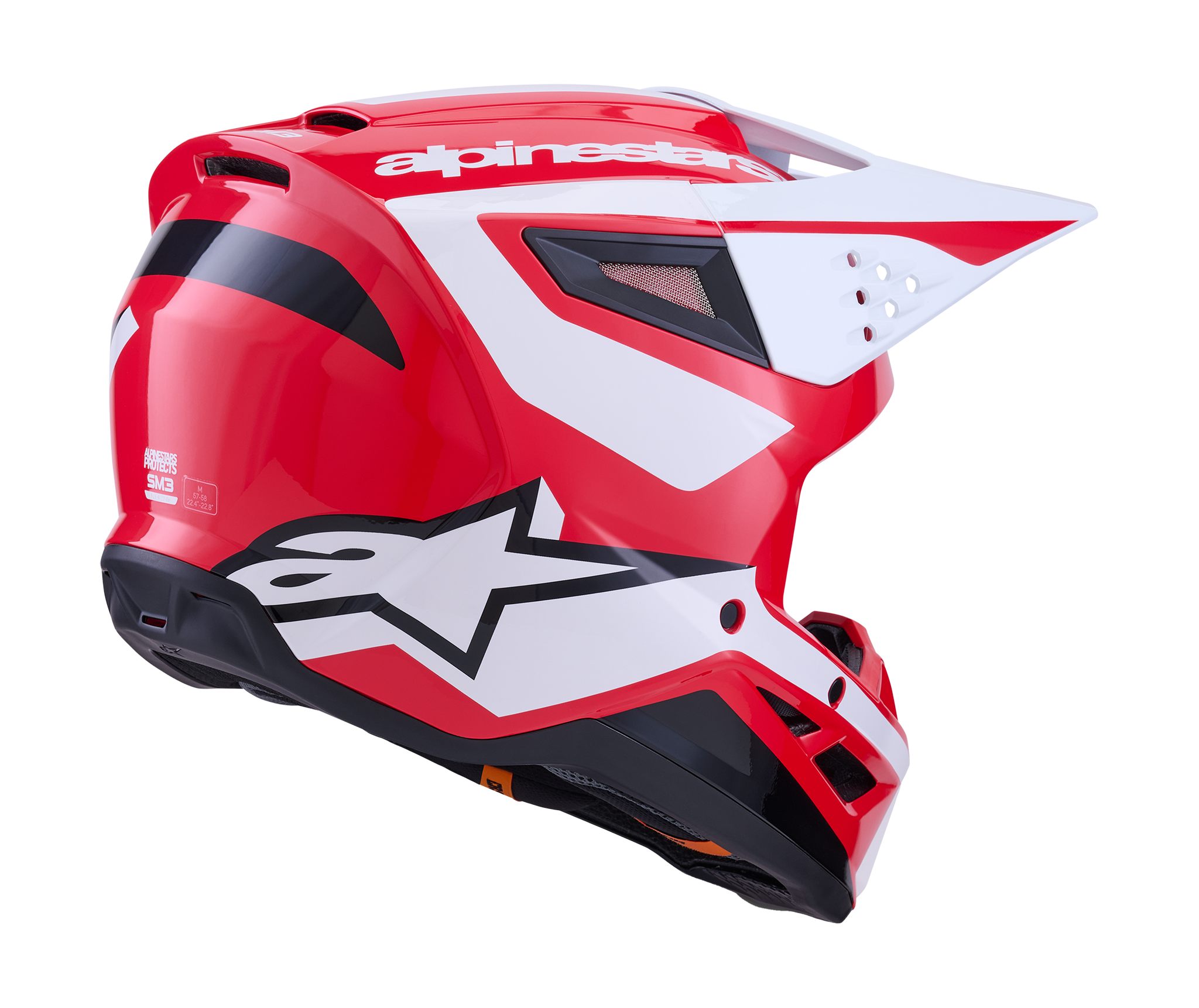Alpinestars Motocross Helmet S-M3 Heat - Red / White / Black