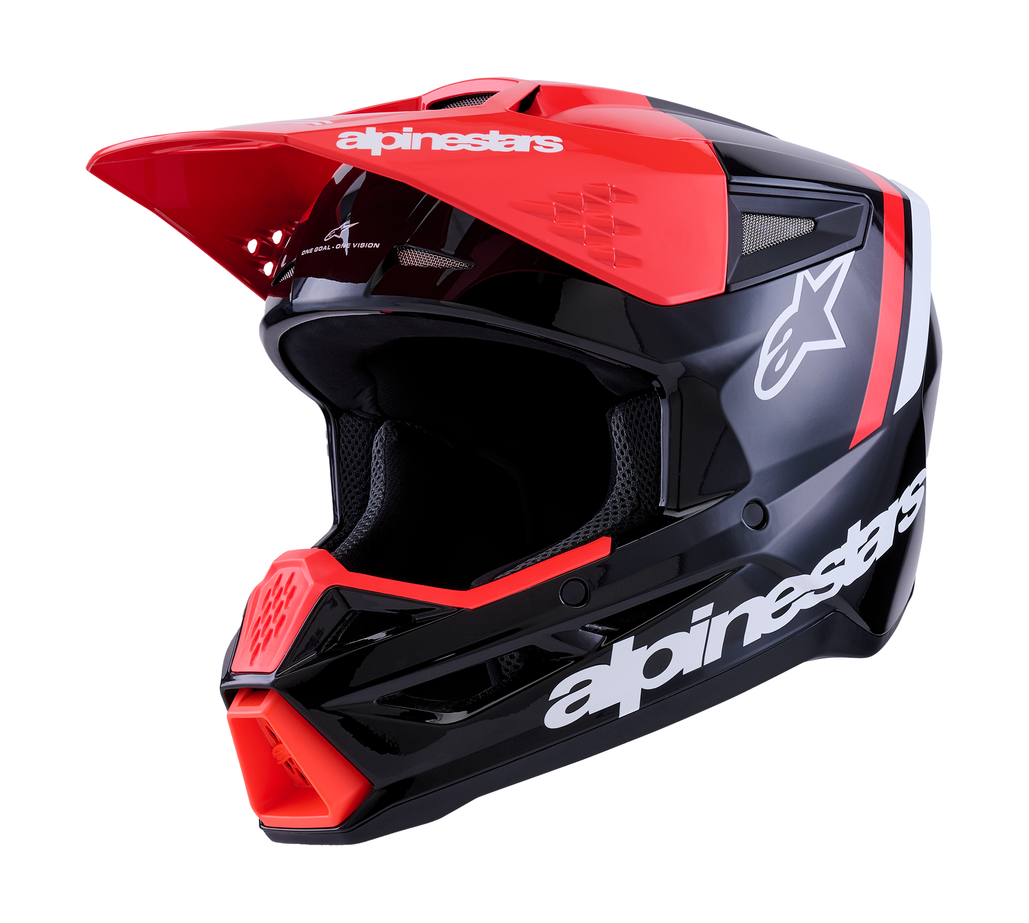 Alpinestars Motocross Helmet S-M3 Radium - Black / Fluo Red / White