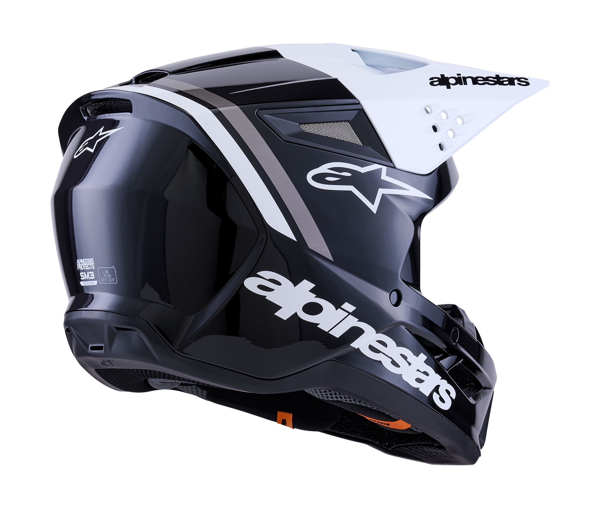 Alpinestars Motocross Helmet S-M3 Radium - Black / White / Grey