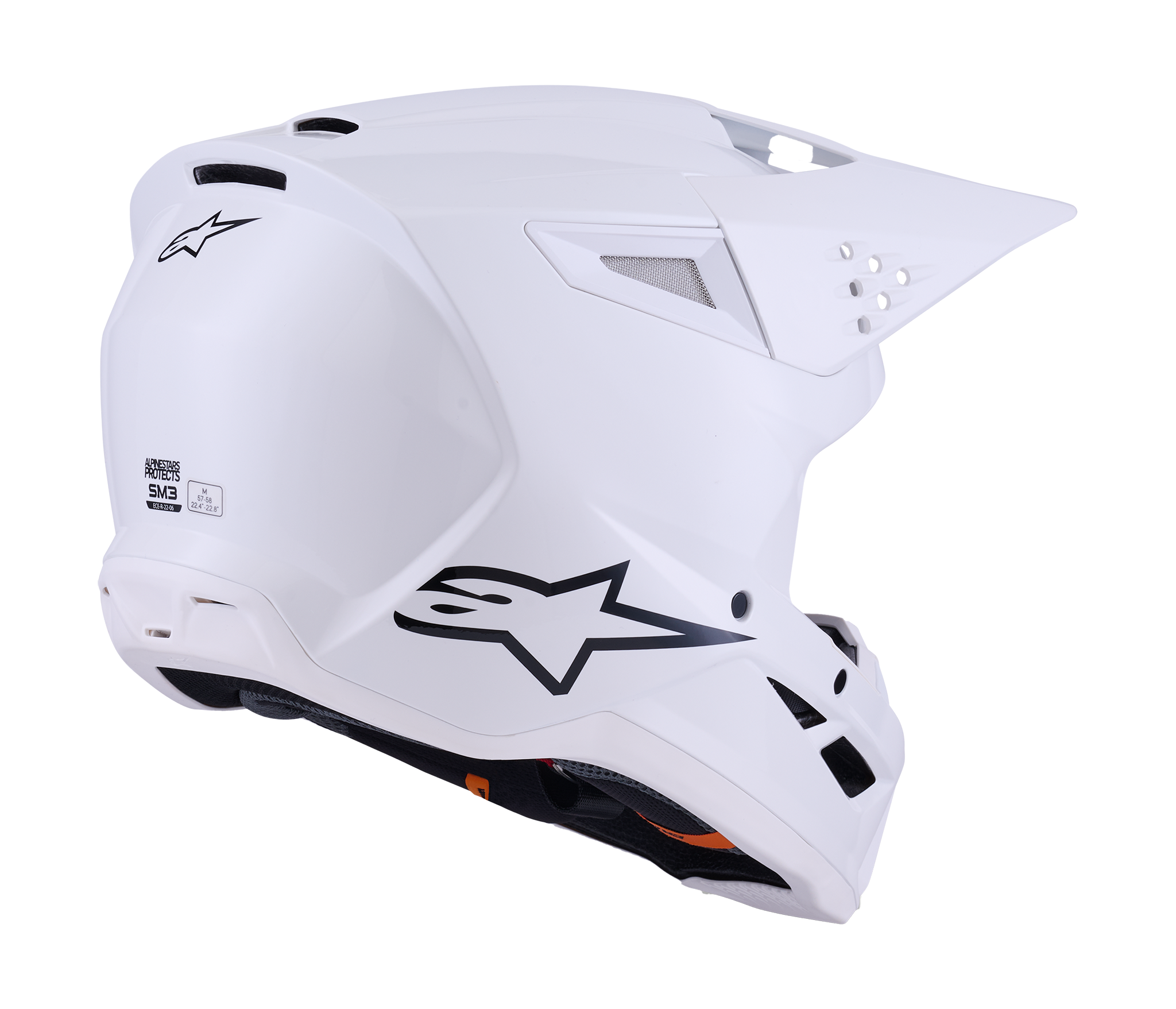 Alpinestars Motocross Helmet S-M3 Solid - Gloss White