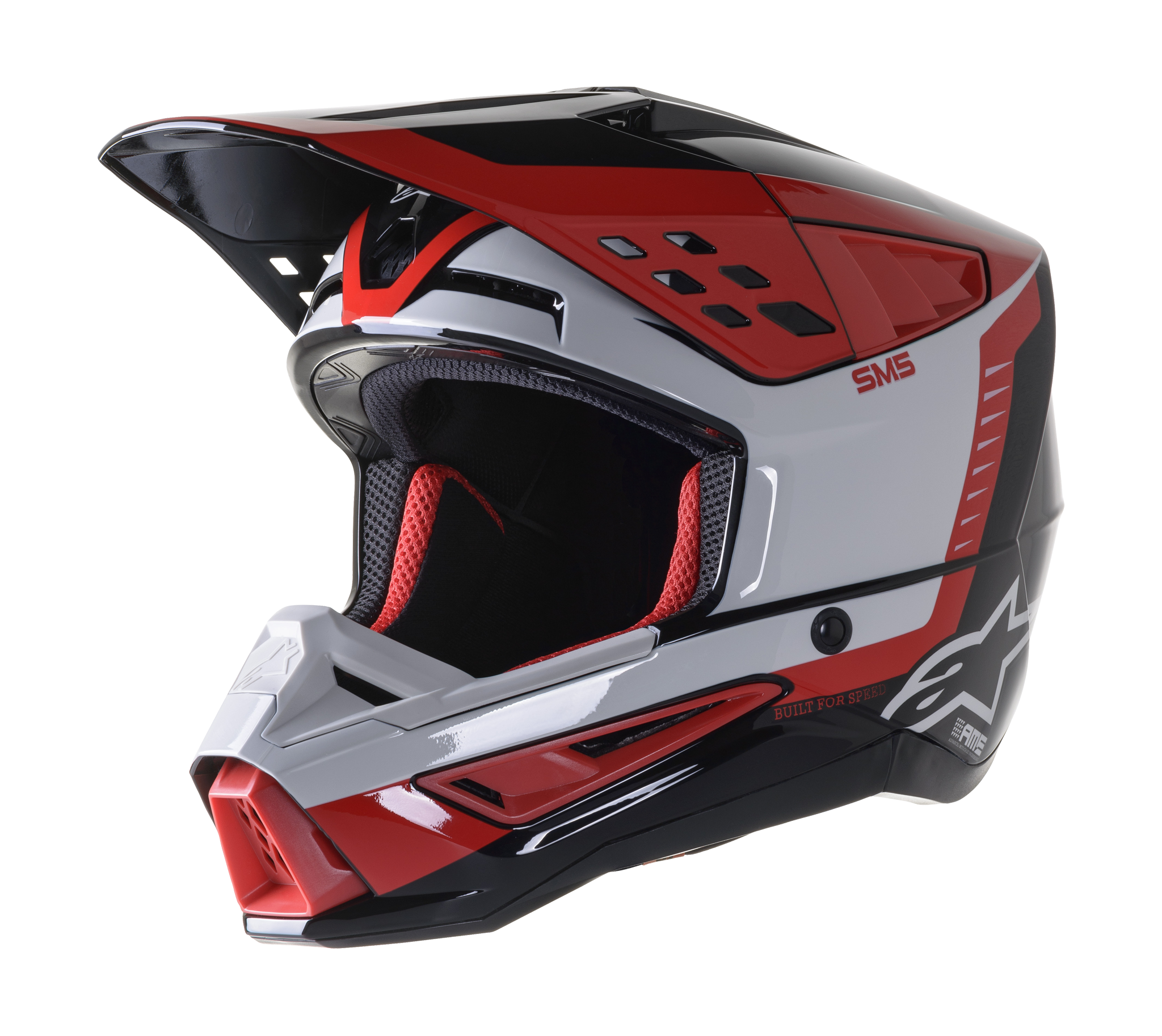 Alpinestars Motocross Helmet S-M5 22.05 Beam - Black / Grey / Red