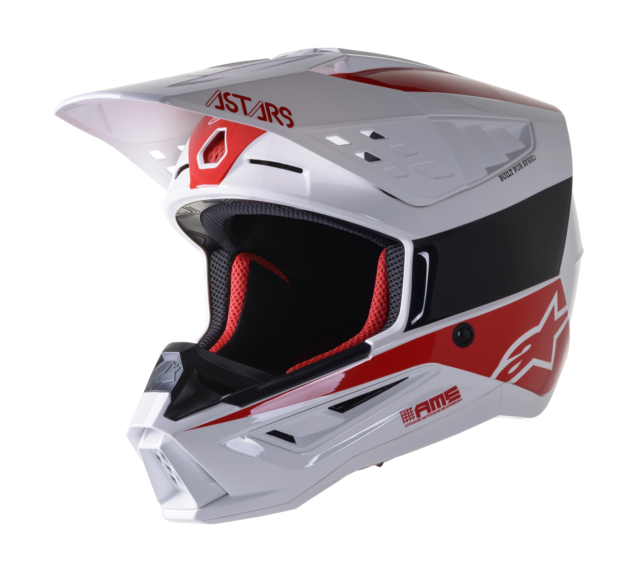 Alpinestars Motocross Helmet S-M5 22.05 Bond - White / Black / Red