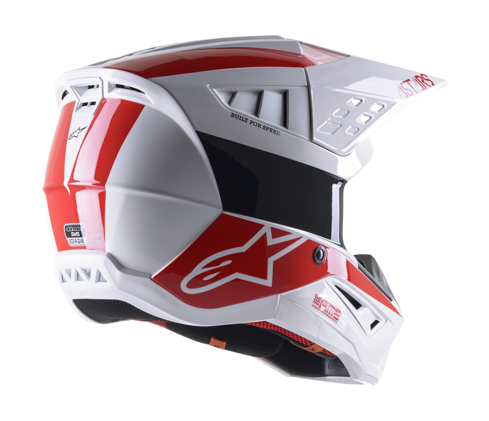 Alpinestars Motocross Helmet S-M5 22.05 Bond - White / Black / Red