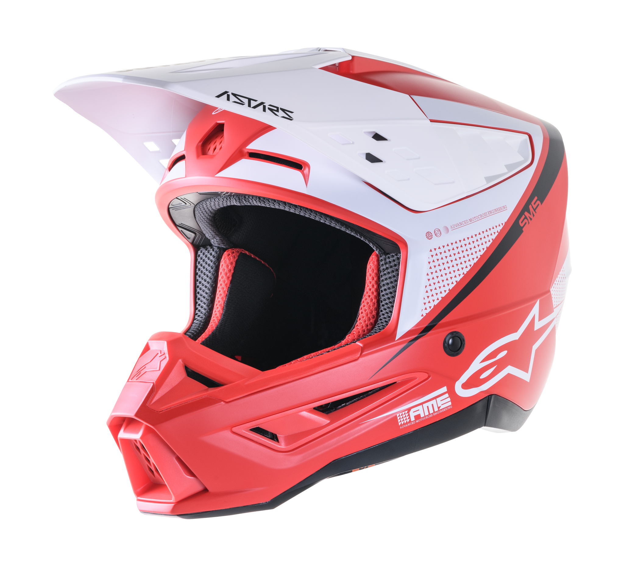Alpinestars Motocross Helmet S-M5 22.05 Rayon - Red / White