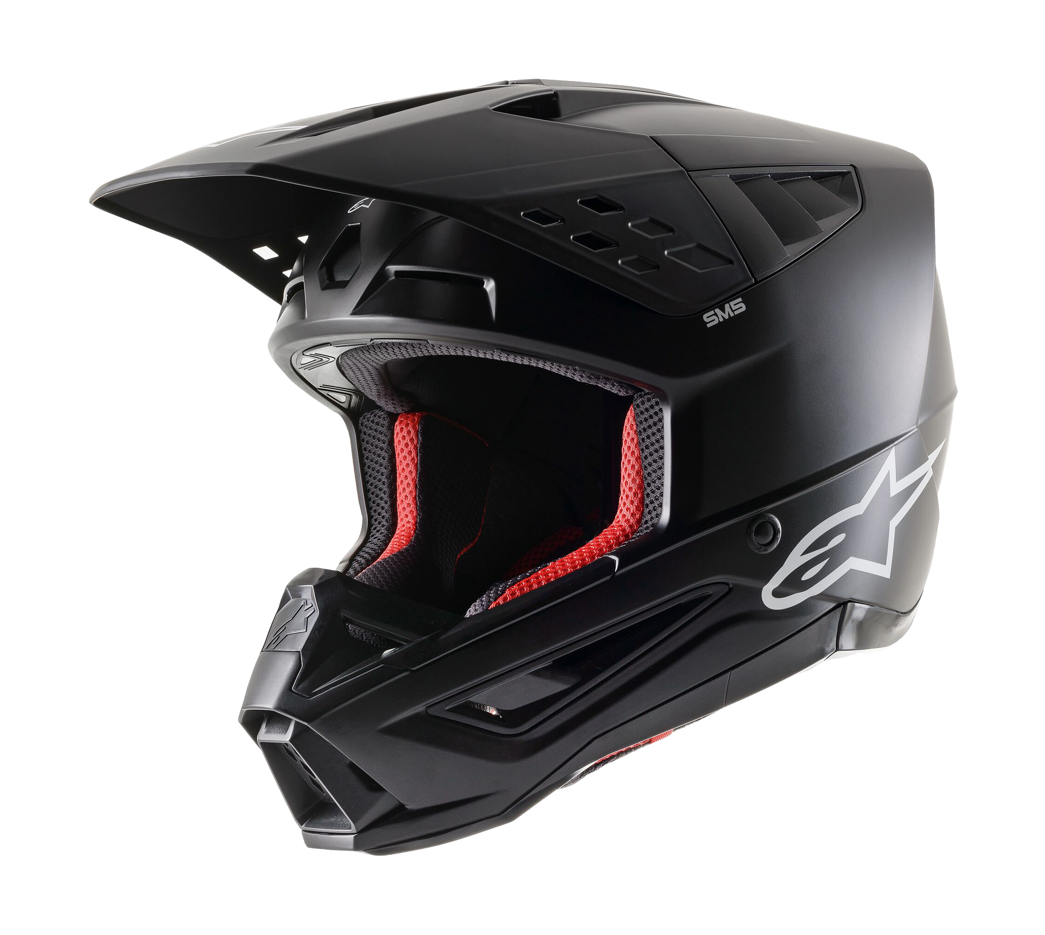 Alpinestars Motocross Helmet S-M5 22.05 Solid - Matte Black
