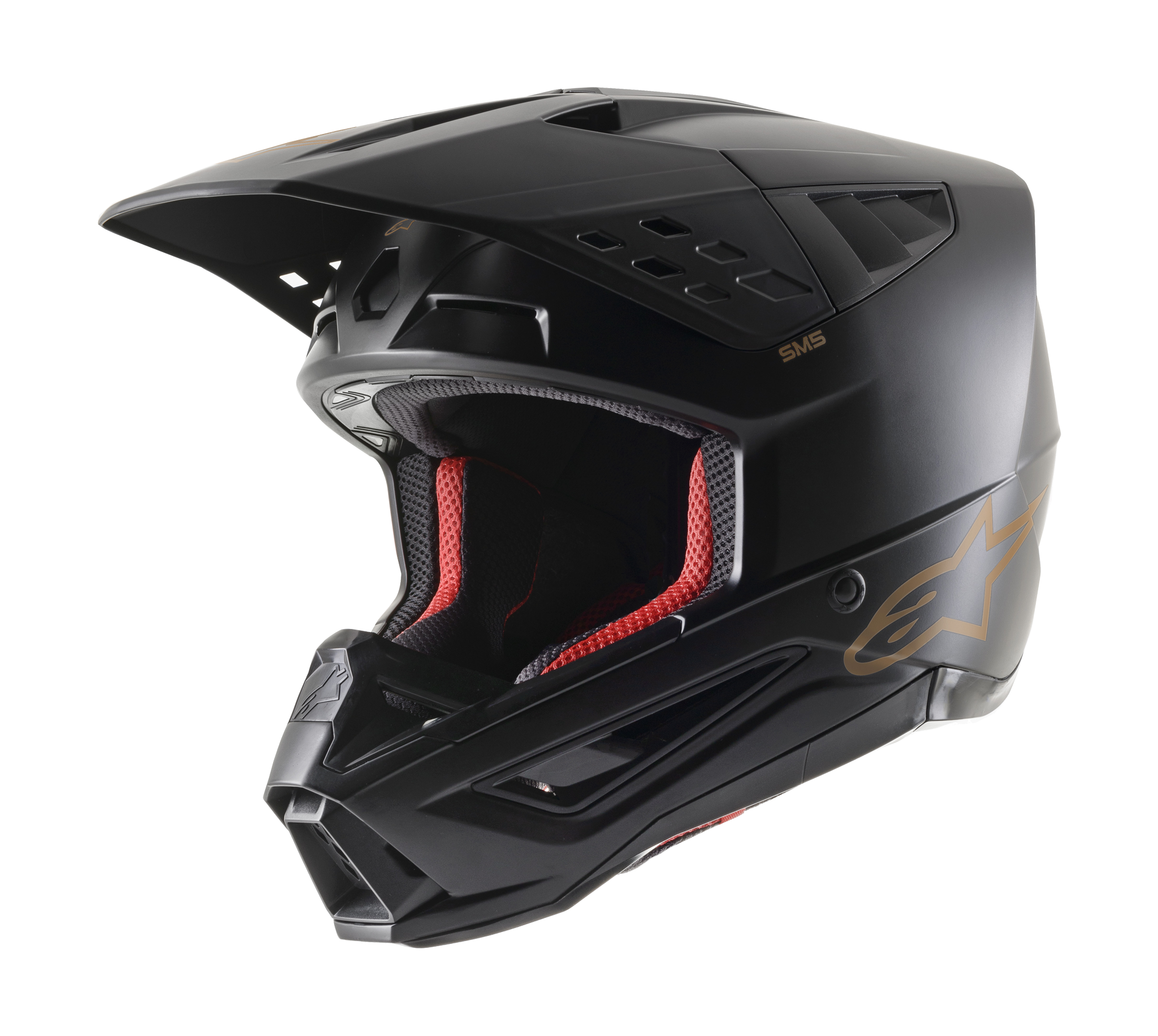 Alpinestars Motocross Helmet S-M5 22.05 Solid - Black / Brown