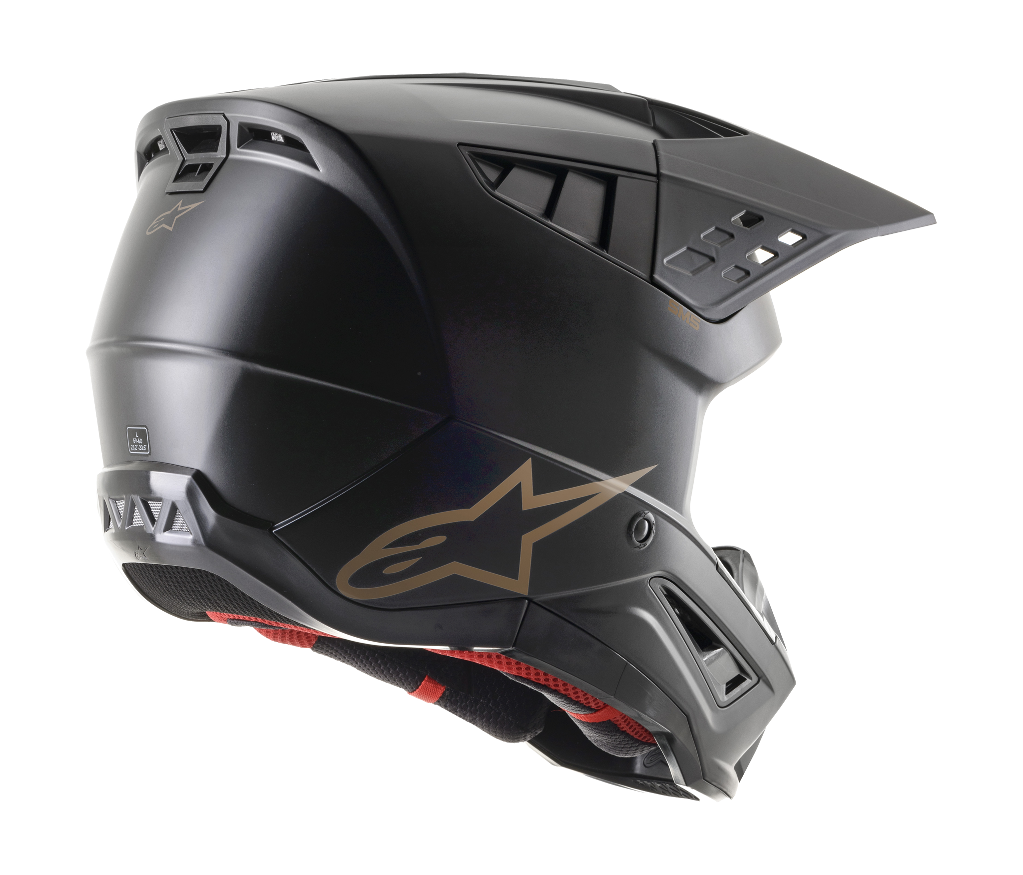 Alpinestars Motocross Helmet S-M5 22.05 Solid - Black / Brown