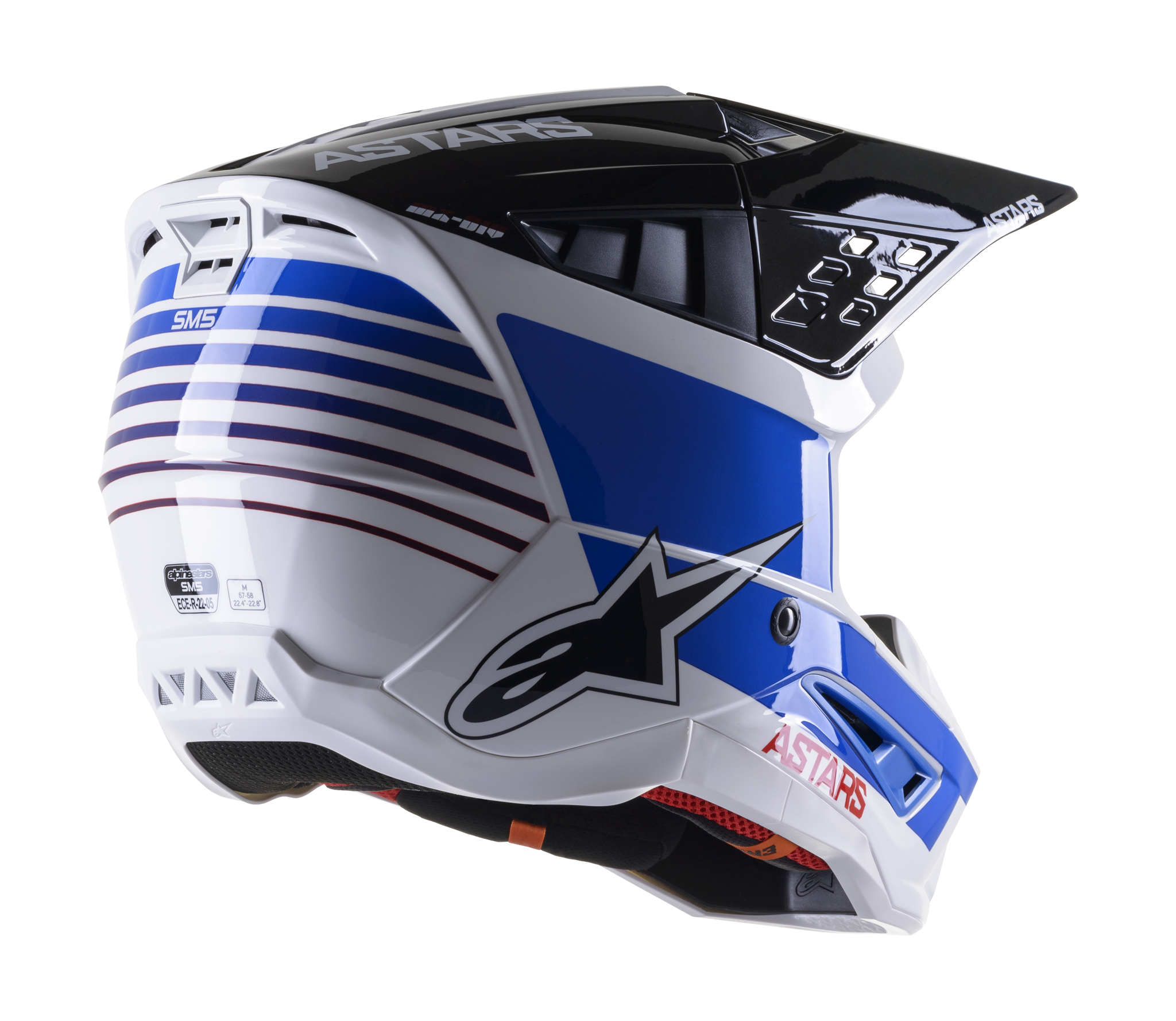 Alpinestars Motocross Helmet S-M5 22.05 Speed - White / Navy / Red