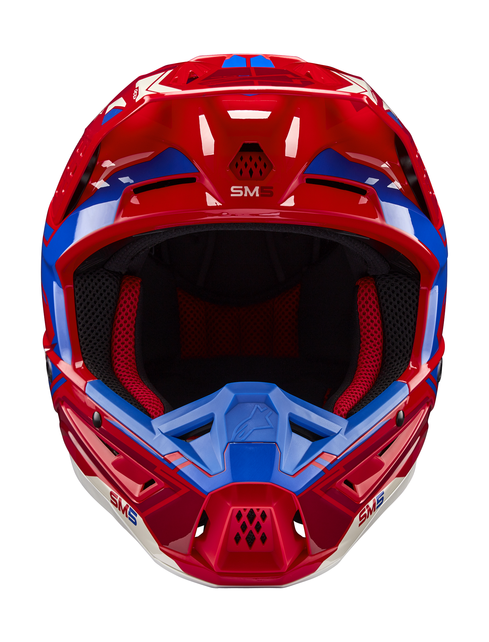 Alpinestars Motocross Helmet S-M5 Action 2 - Gloss Red / Blue