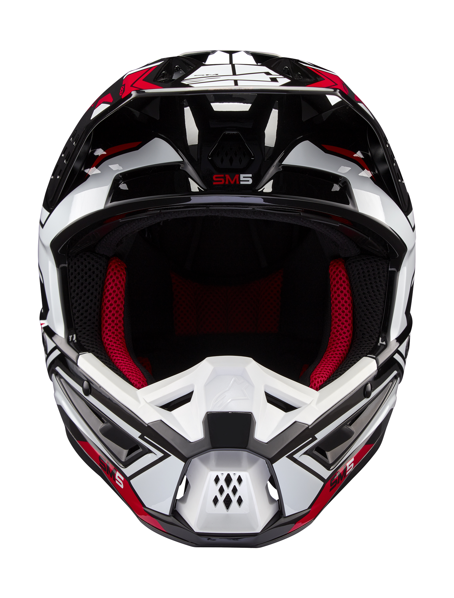 Alpinestars Motocross Helmet S-M5 Action 2 - Gloss Black / White / Red