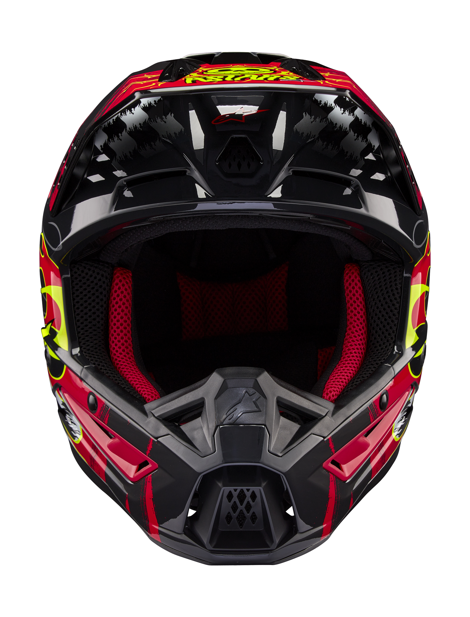 Alpinestars Motocross Helmet S-M5 Rash - Gloss Dark Grey / Red