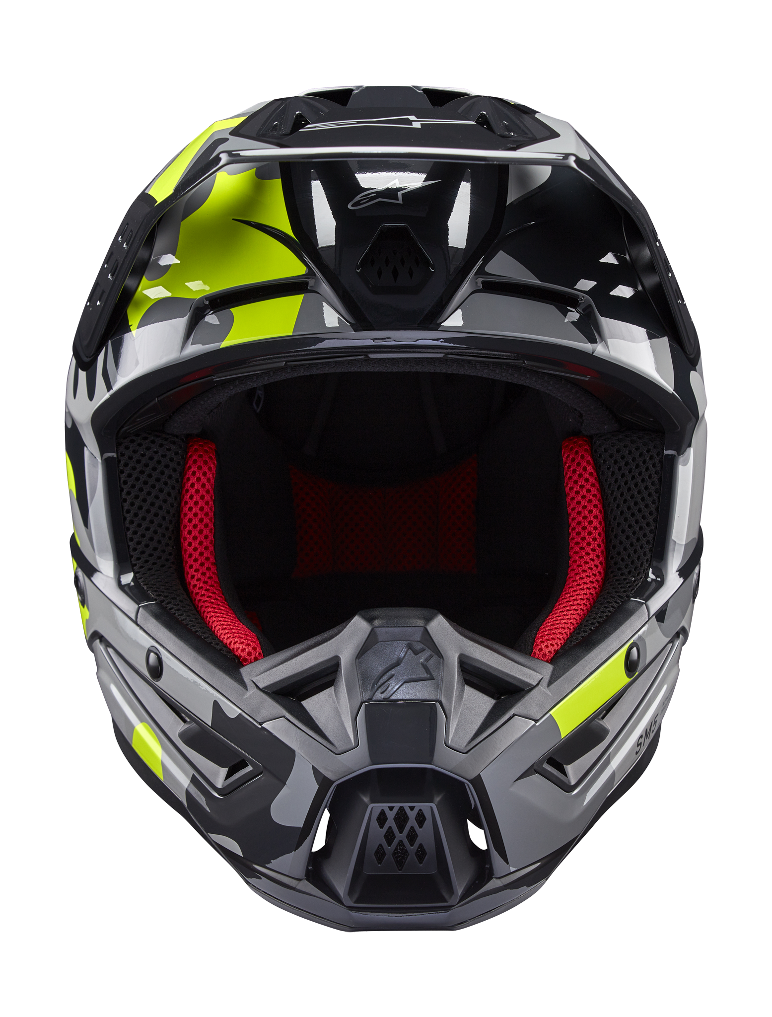 Alpinestars Motocross Helmet S-M5 Rover 2 - Gloss Dark Grey / Fluo Yellow