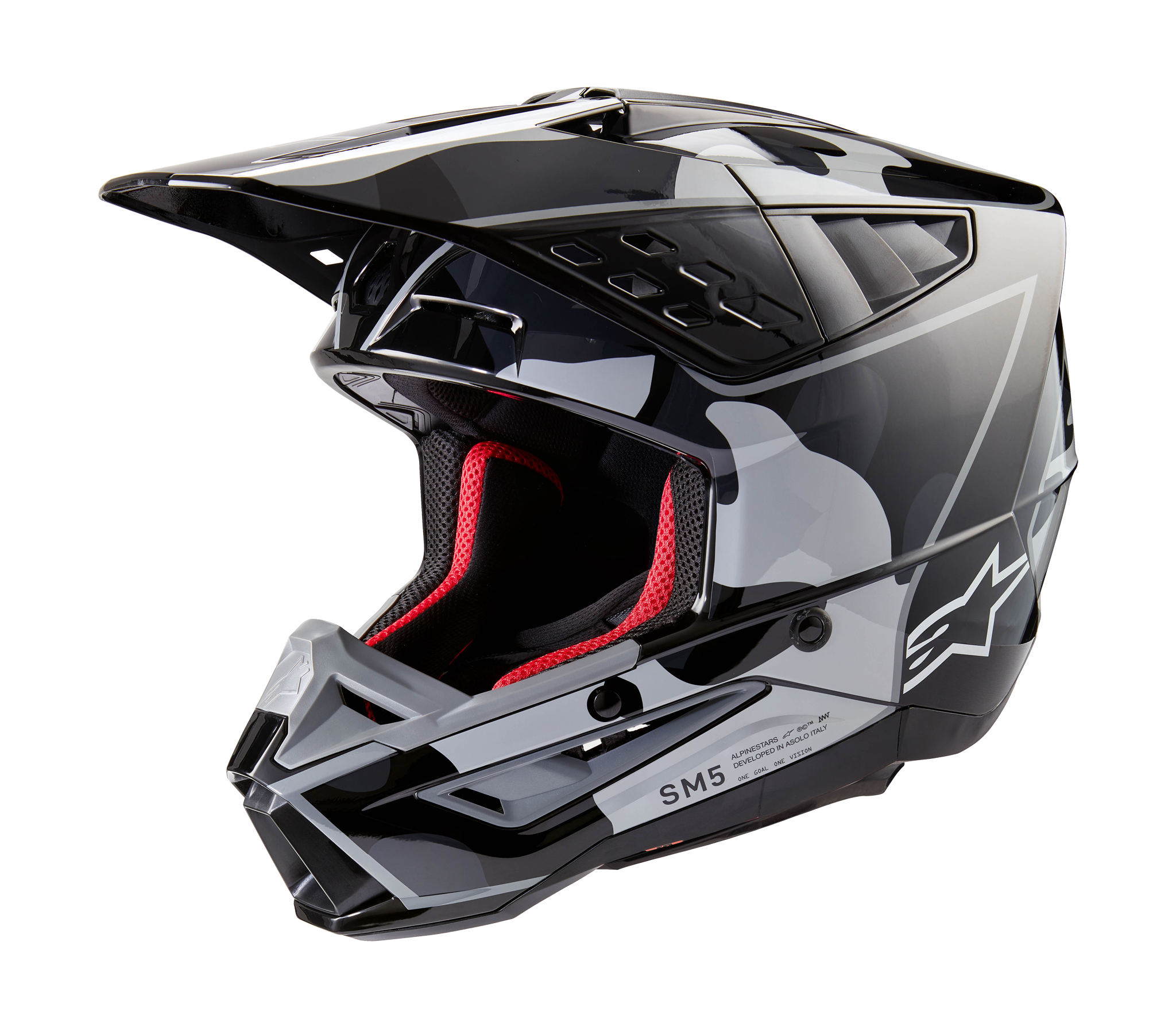 Alpinestars Motocross Helmet S-M5 Rover 2 - Gloss Black / Silver