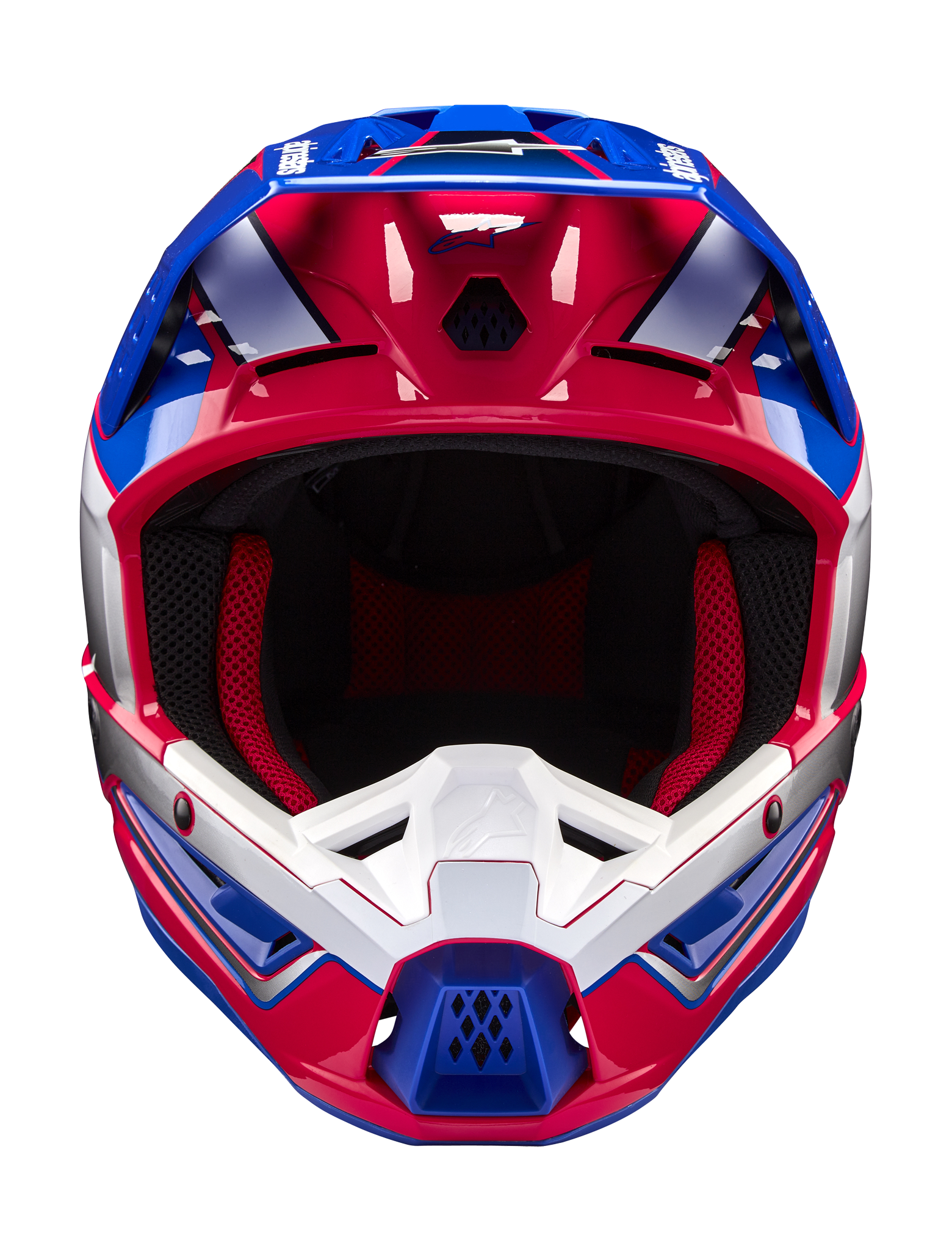 Alpinestars Motocross Helmet S-M5 Sail - Gloss White / Diva Pink / Blue