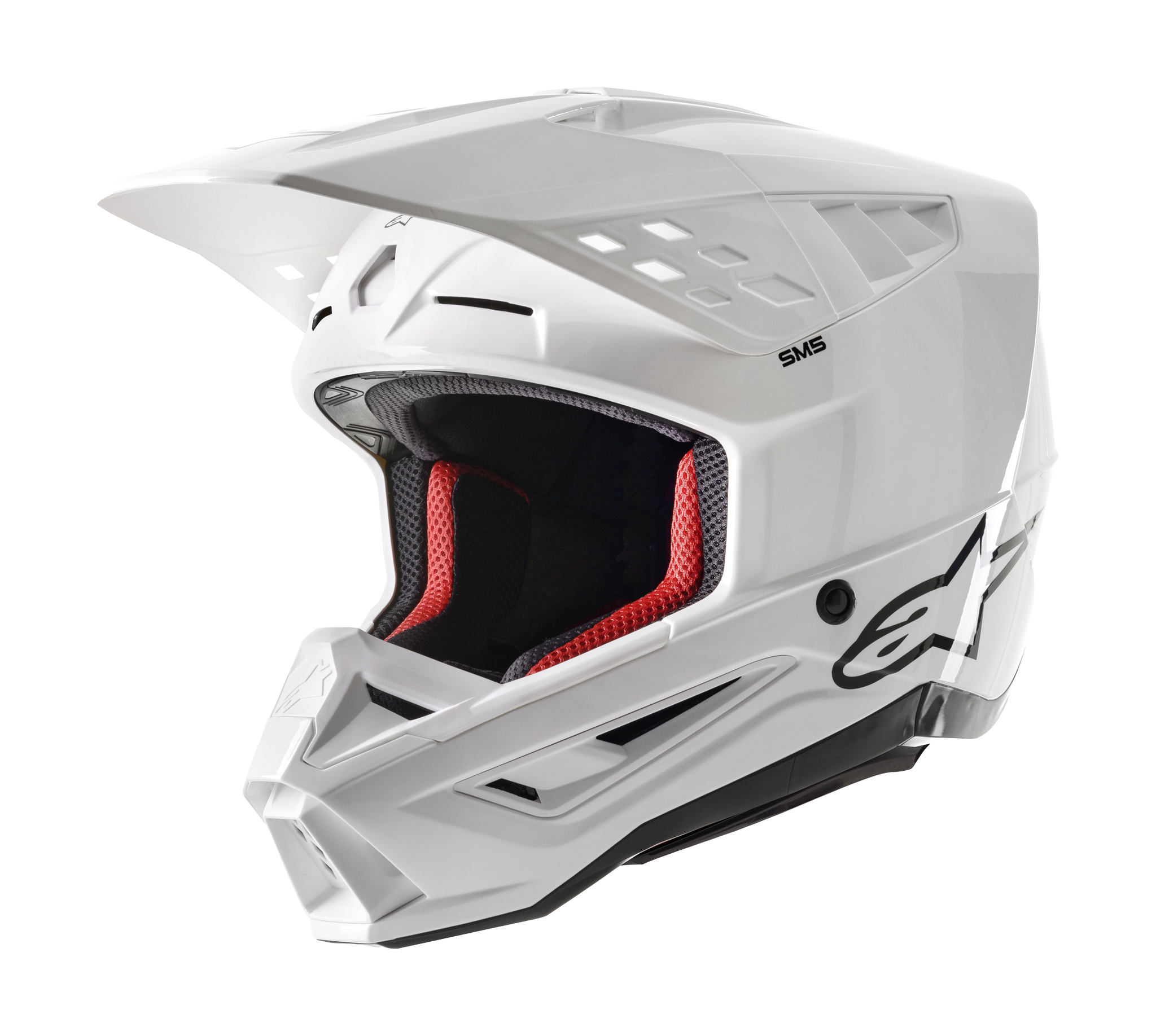 Alpinestars Motocross Helmet S-M5 Solid - Gloss White