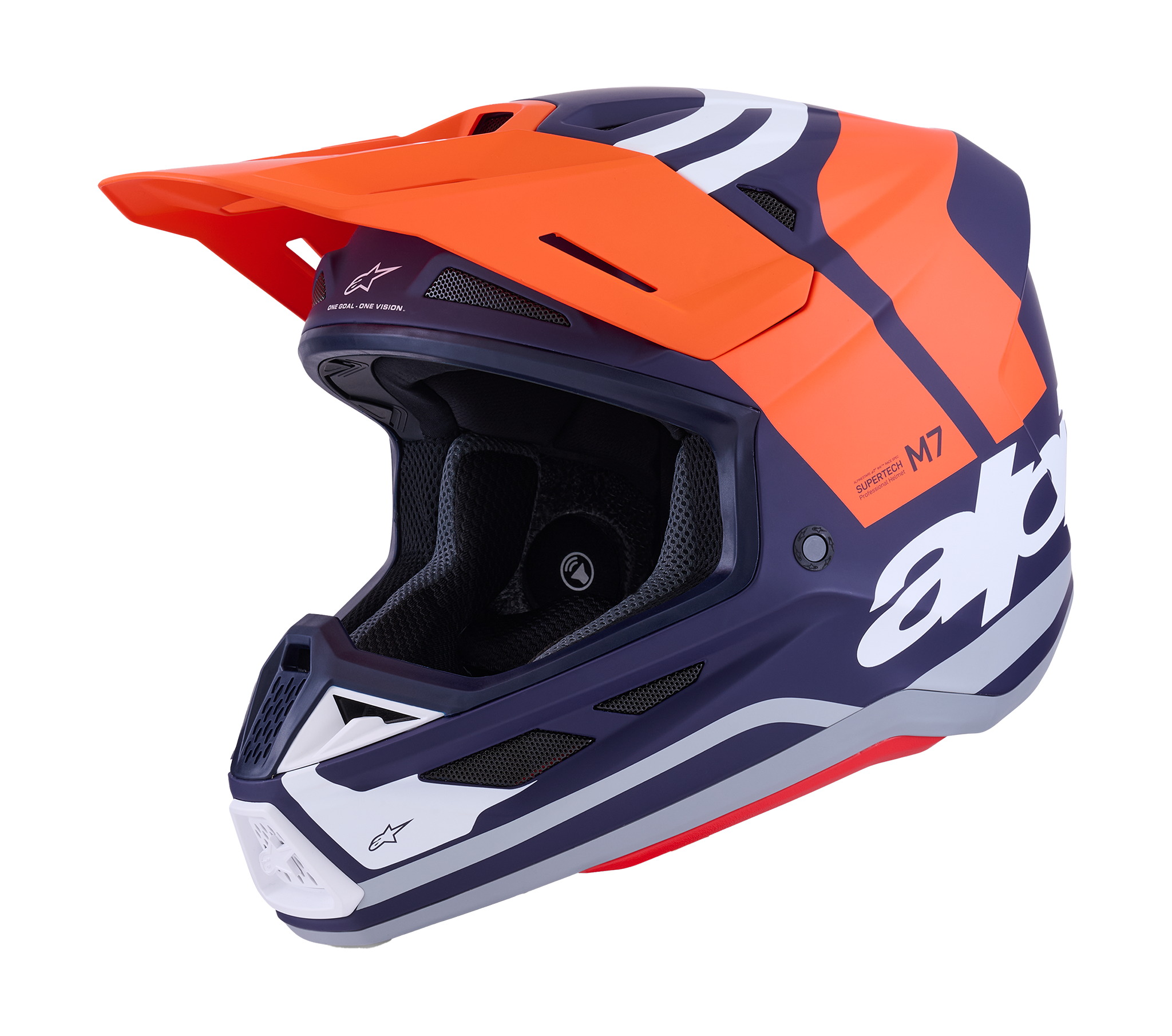 Alpinestars Motocross Helmet S-M7 Core - Orange / Blue