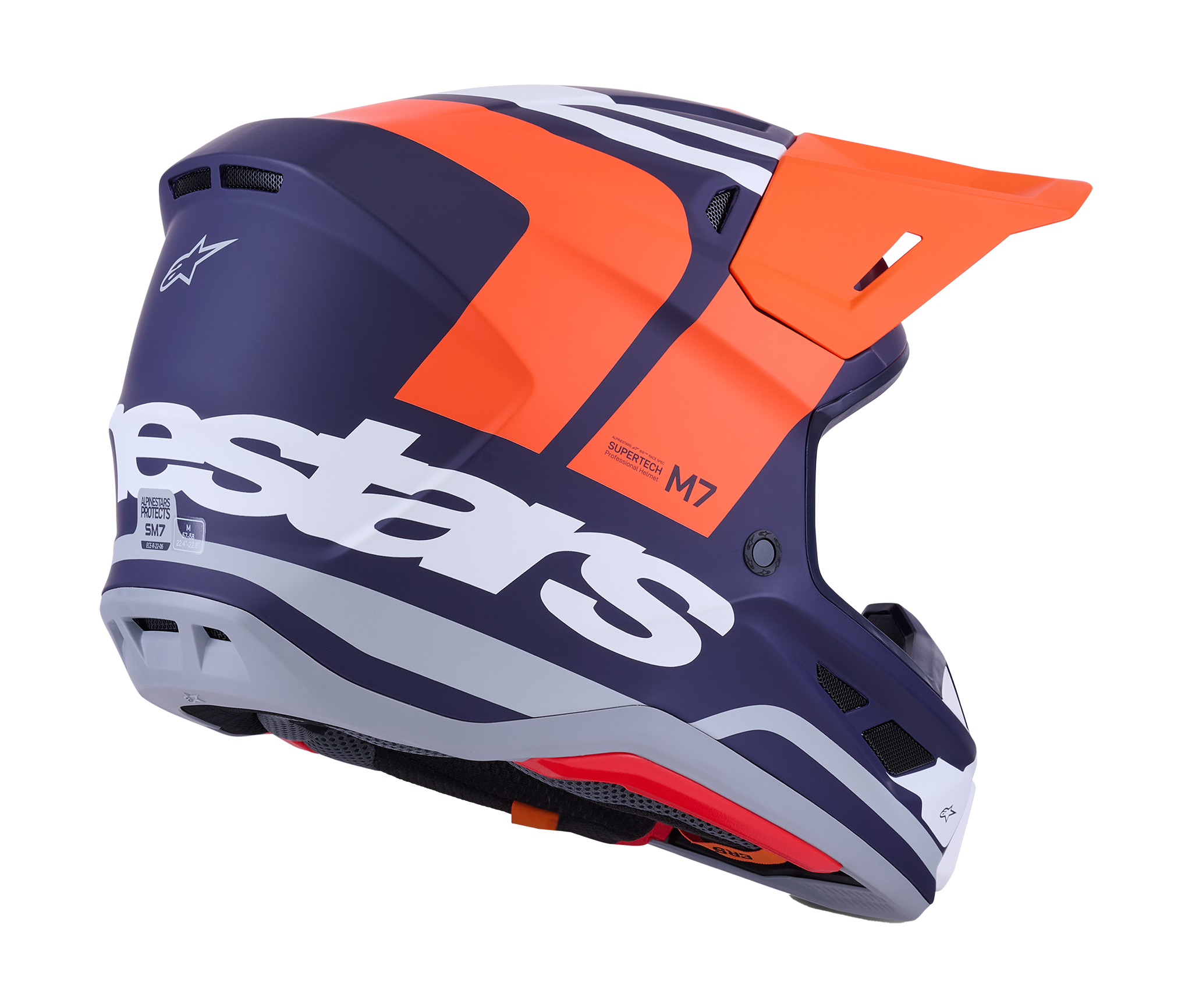 Alpinestars Motocross Helmet S-M7 Core - Orange / Blue