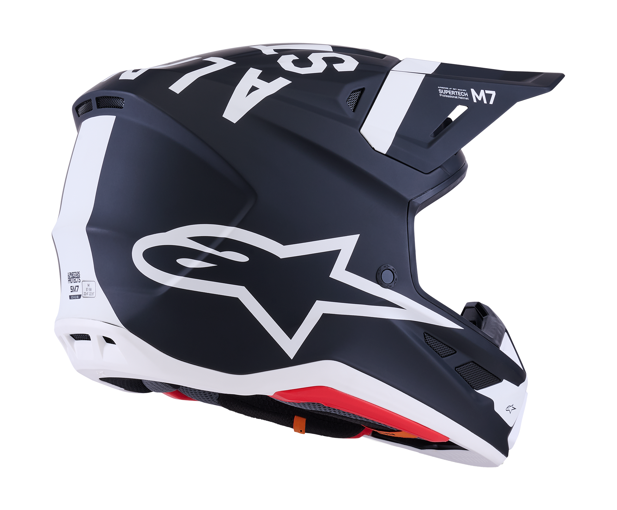 Alpinestars Motocross Helmet S-M7 Dasher - Black / White