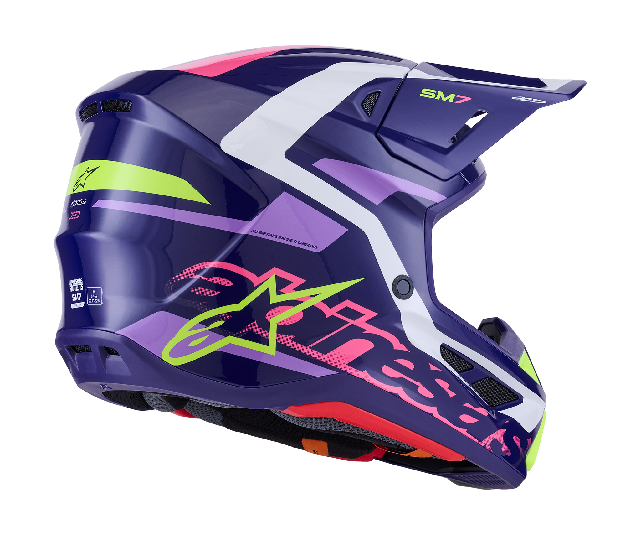 Alpinestars Motocross Helmet S-M7 Deed - Purple / Pink