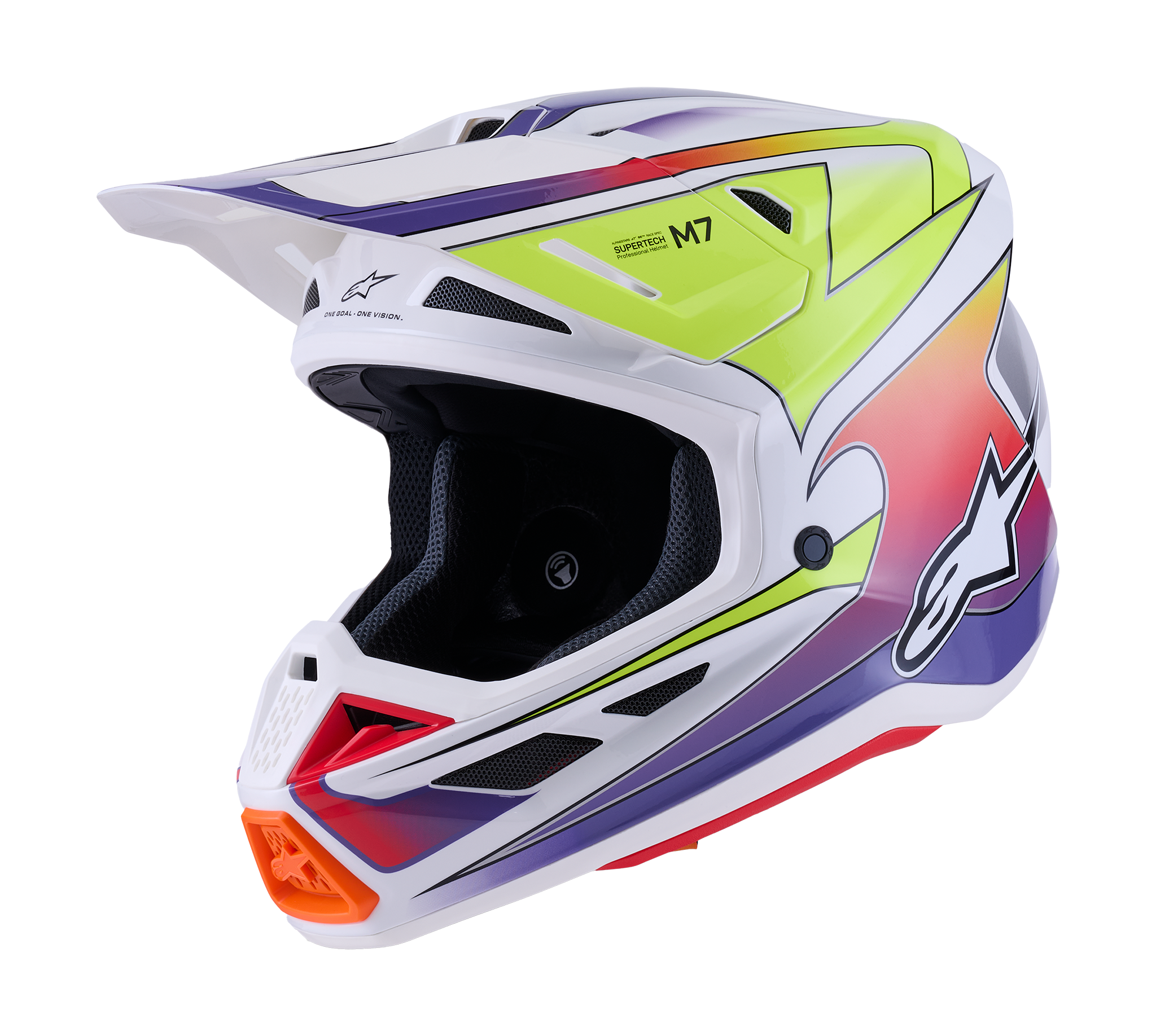 Alpinestars Motocross Helmet S-M7 Fuse - White / Fluo Yellow / Purple