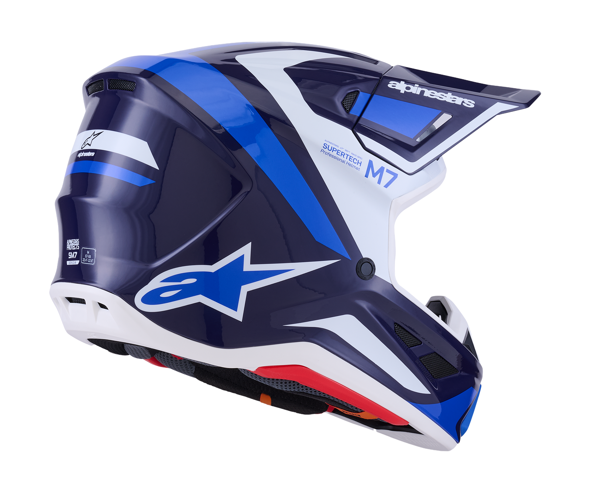 Alpinestars Motocross Helmet S-M7 Rise - Blue / White