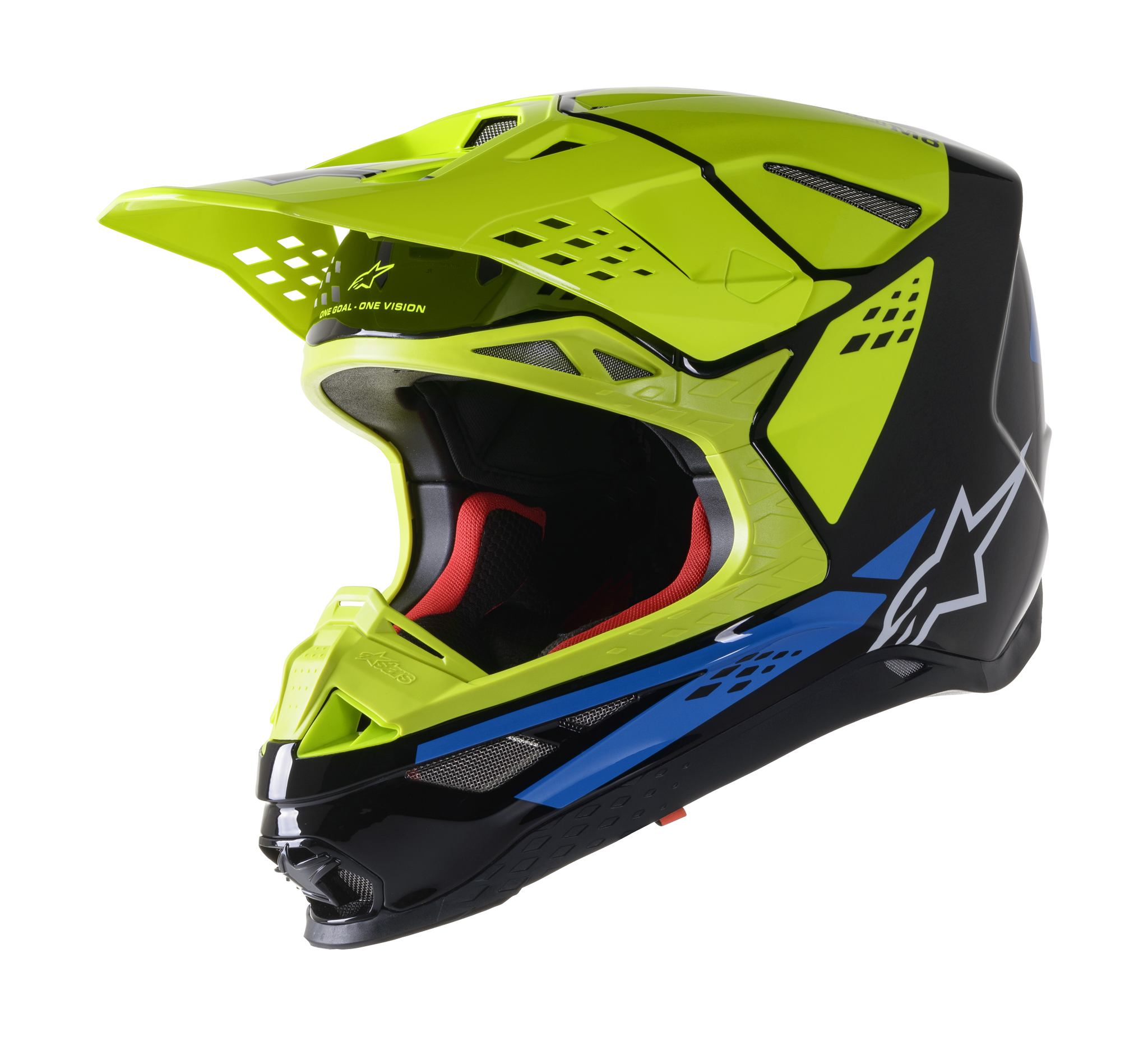 Alpinestars Motocross Helmet S-M8 22.05 Factory - Black / Yellow / Blue