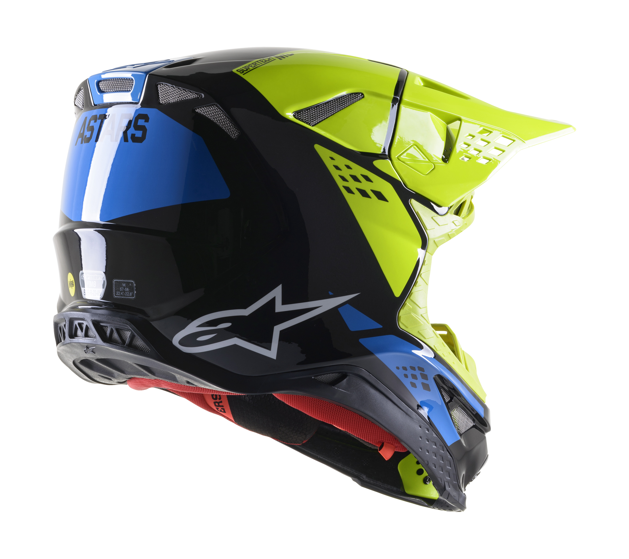 Alpinestars Motocross Helmet S-M8 22.05 Factory - Black / Yellow / Blue