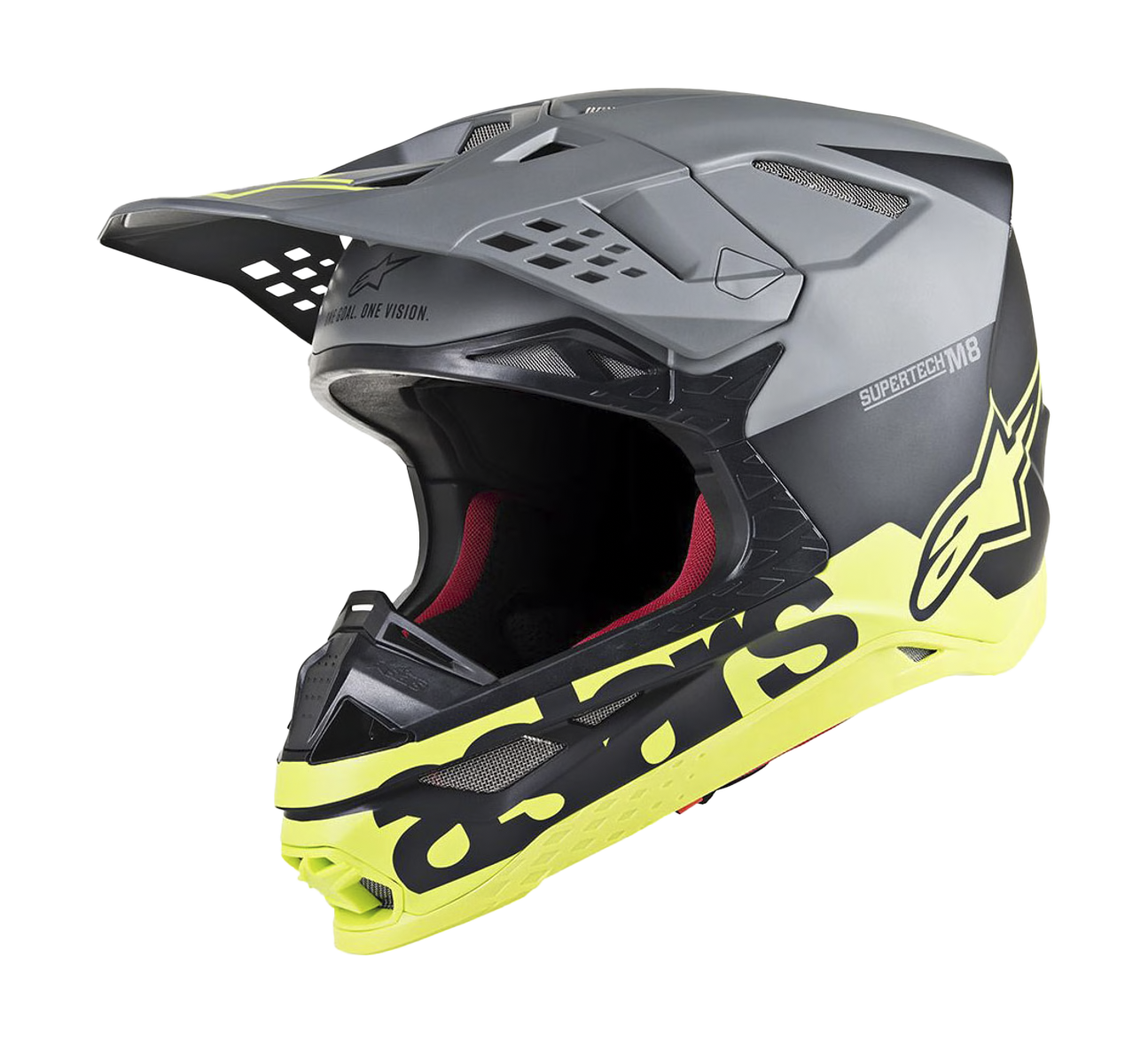Alpinestars Motocross Helmet S-M8 22.05 Radium - Matte Black / Grey / Yellow Fluo