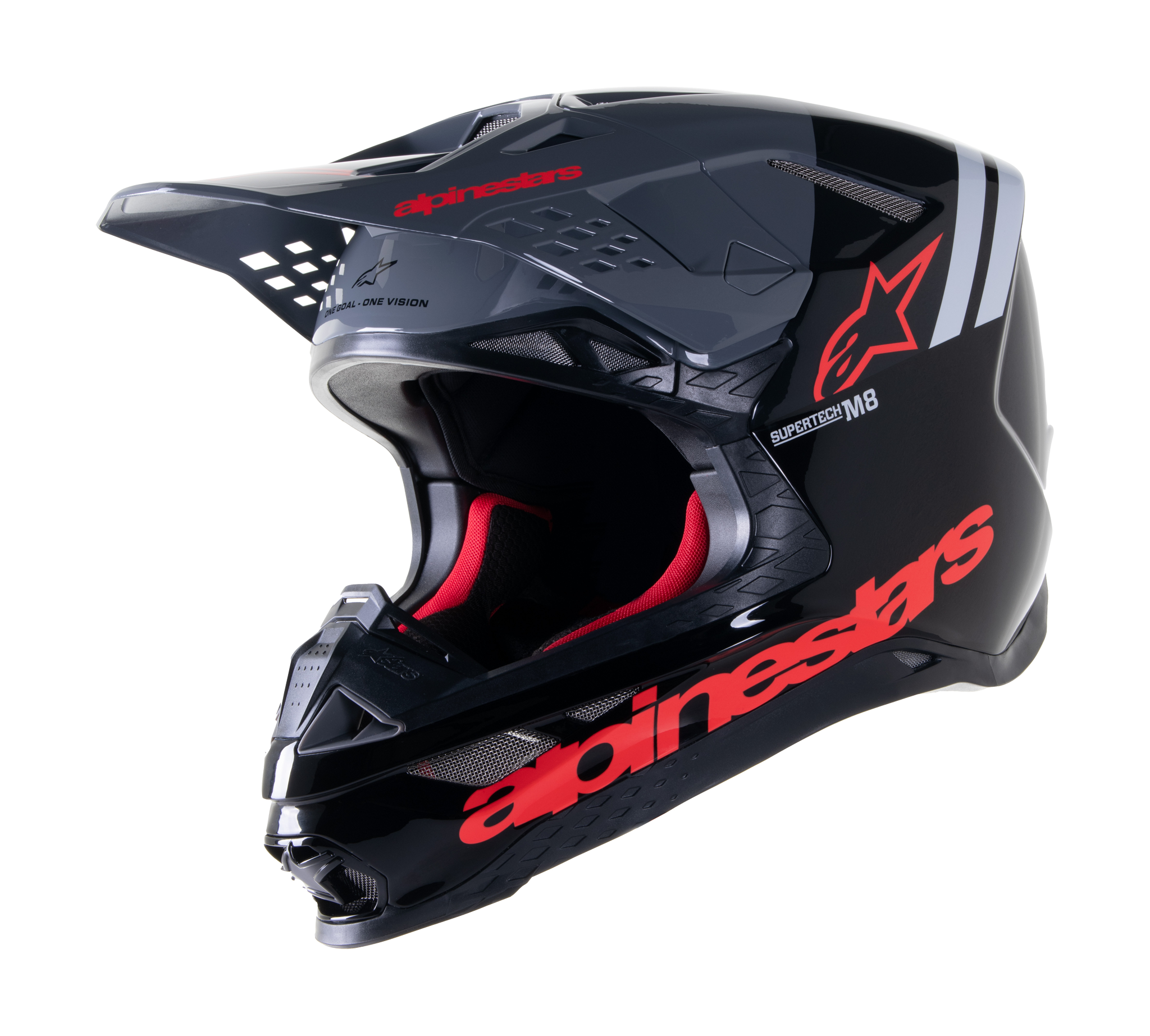 Alpinestars Motocross Helmet S-M8 Radium 2 - Black / Neon Red