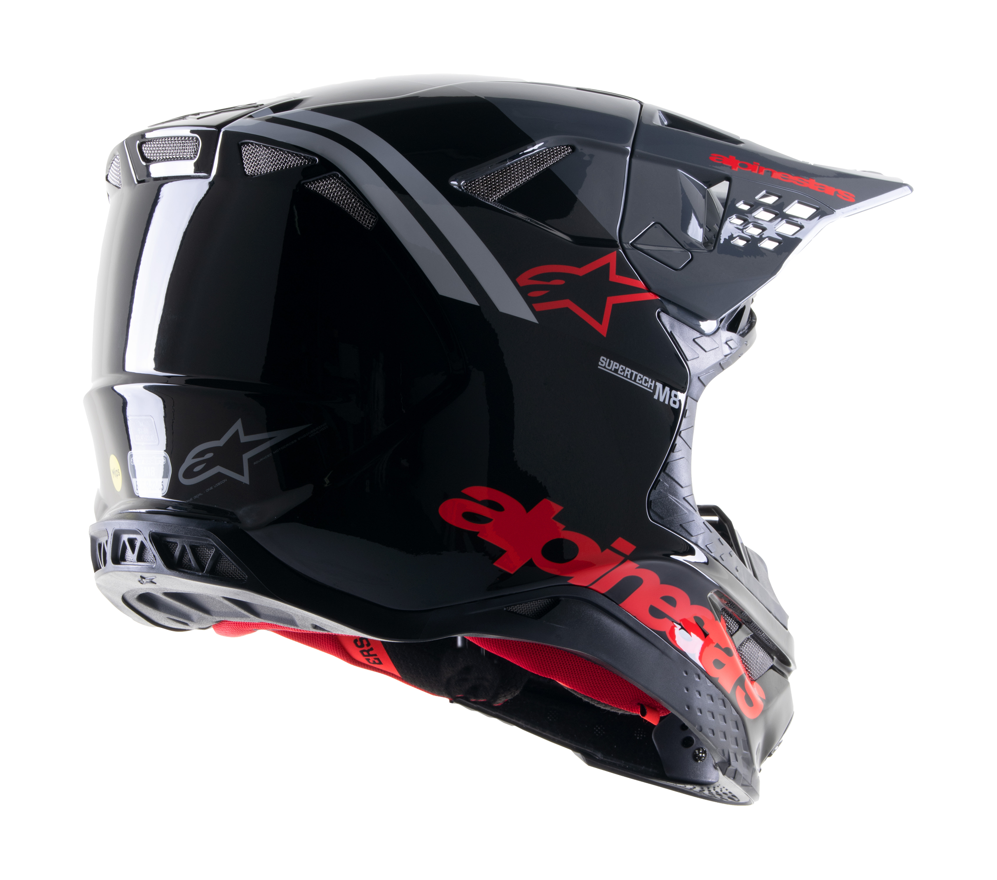 Alpinestars Motocross Helmet S-M8 Radium 2 - Black / Neon Red