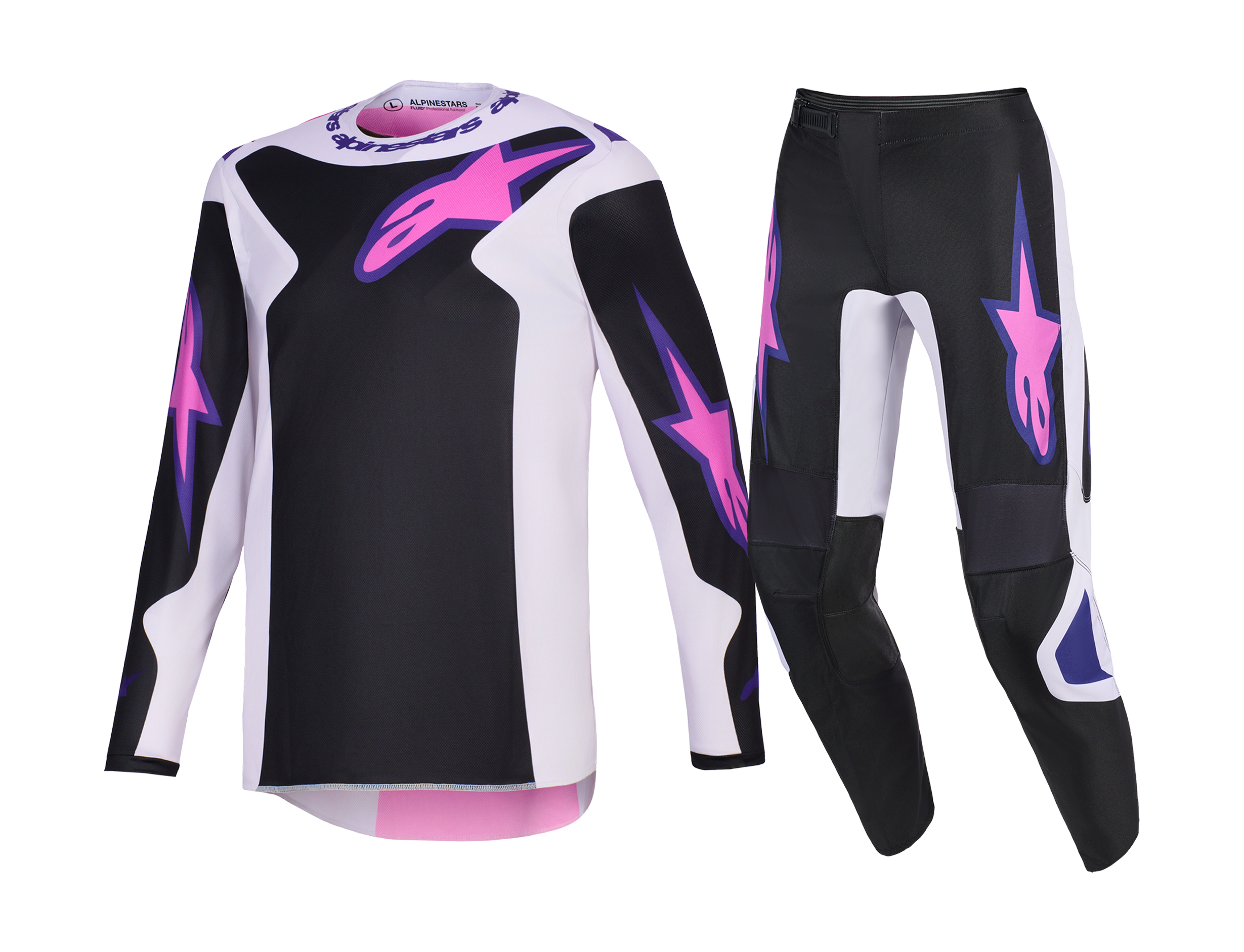 Alpinestars Motocross Gear 2026 Fluid Grid - Black / Light Grey / Purple