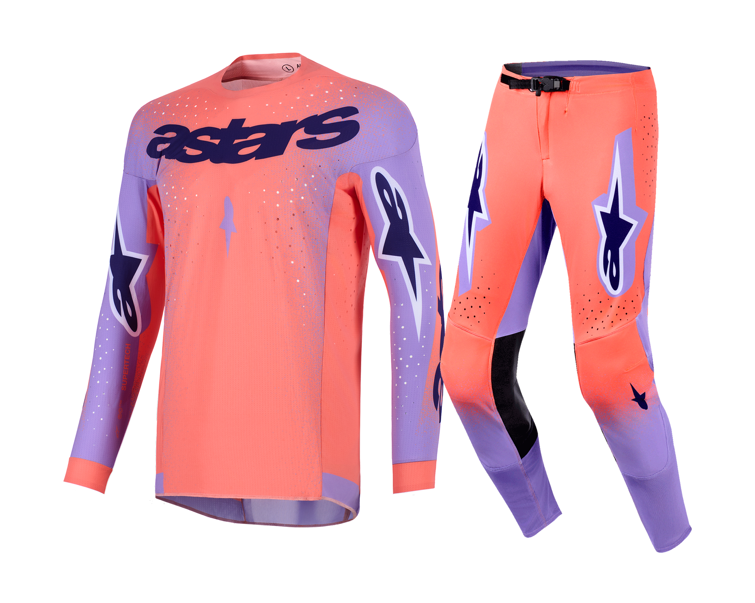 Alpinestars Motocross Gear 2026 Supertech Scenz - Hot Coral / Purple