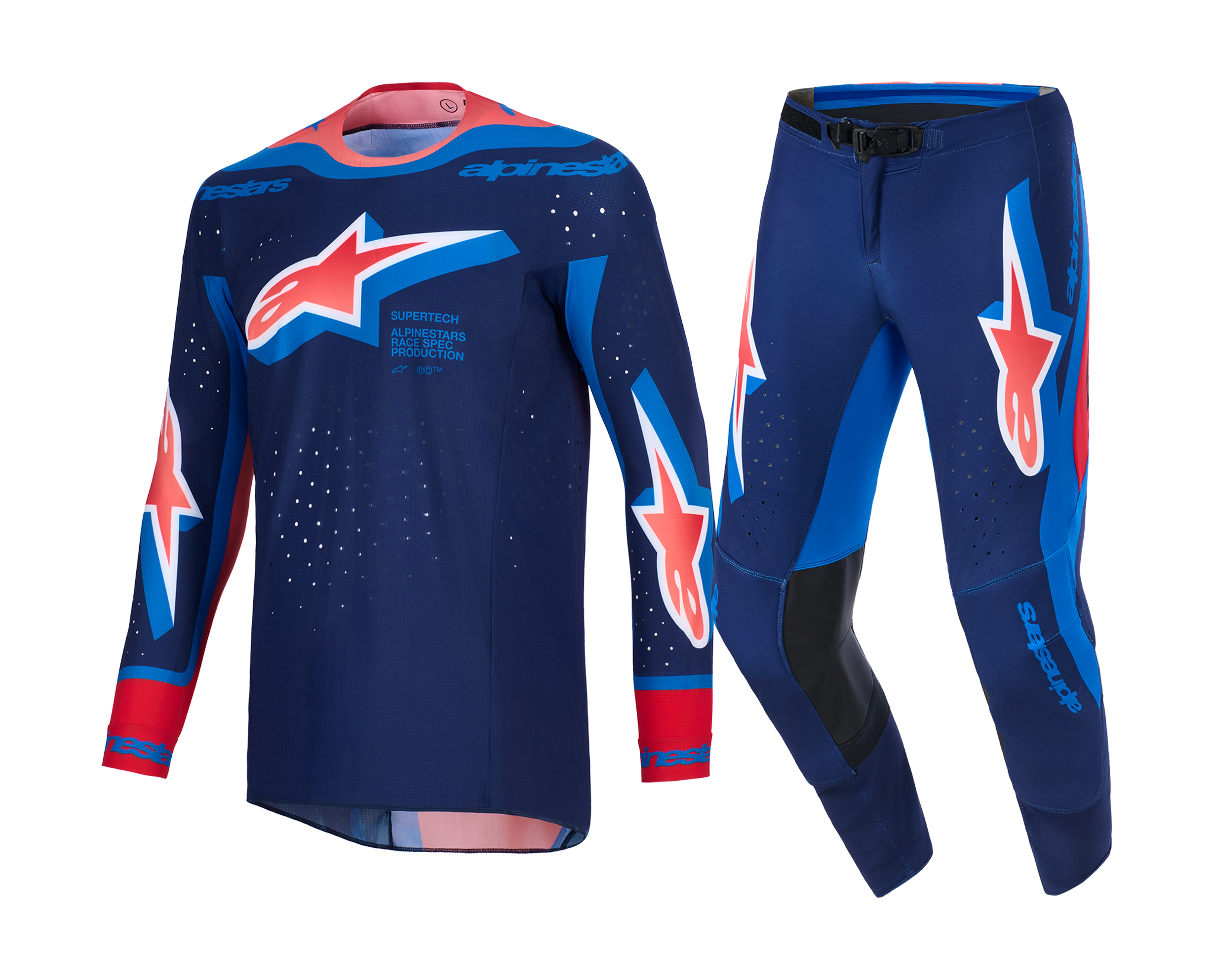 Alpinestars Motocross Gear 2026 Supertech Vista - Dark Navy / Hot Coral / Cobalt
