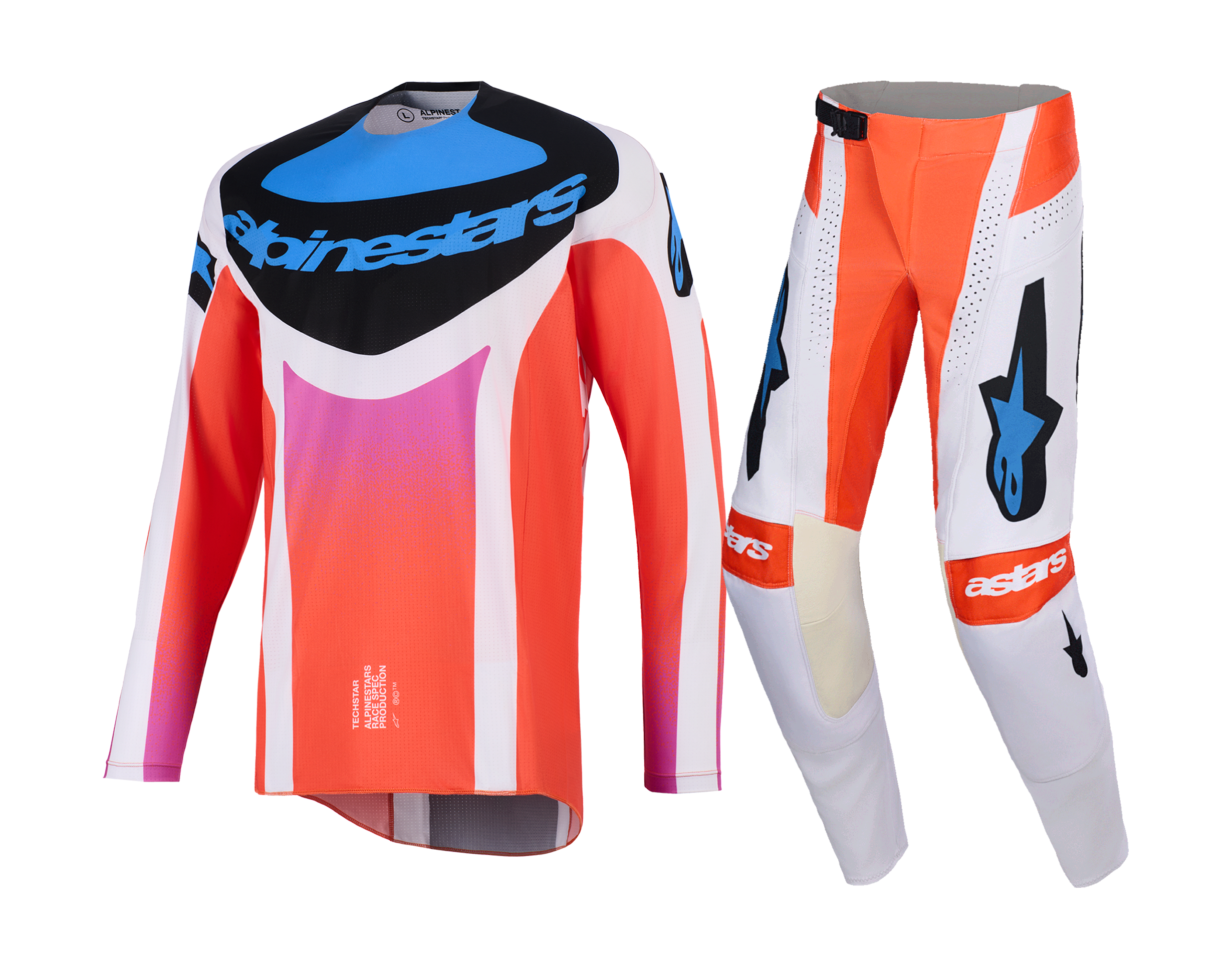 Alpinestars Motocross Gear 2026 Techstar Knif - Light Grey / Fluo Orange / Black