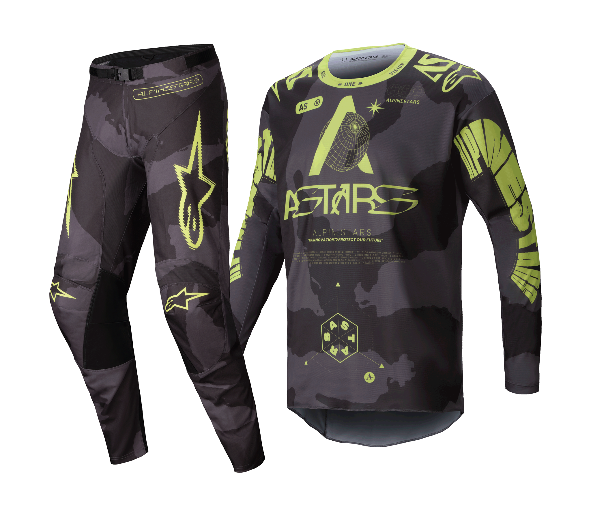 Alpinestars Motocross Gear Racer Hollow - Camo / Fluo Yellow