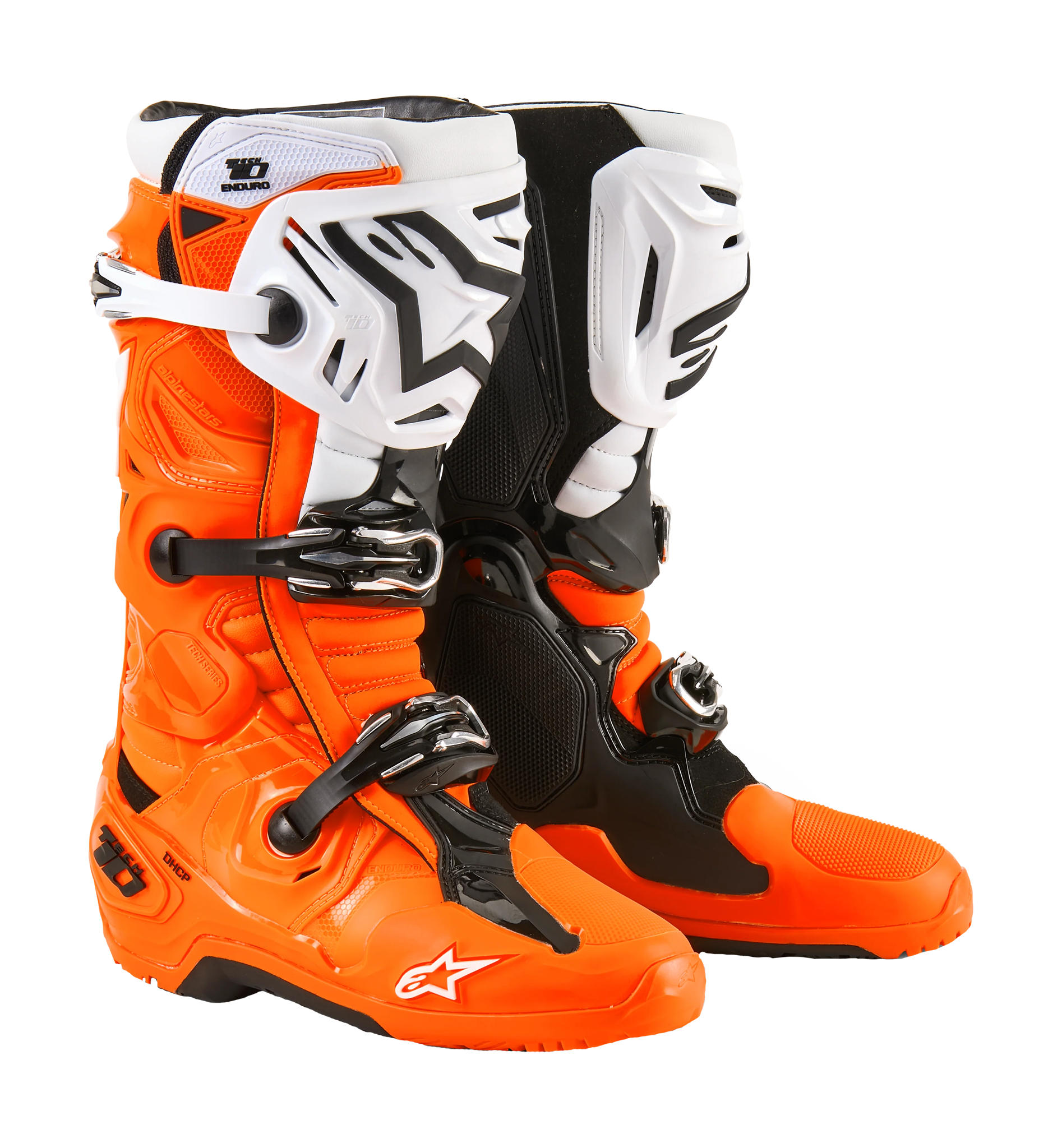 Alpinestars Motocross Boots Tech 10 Enduro - Fluo Orange / Black / White