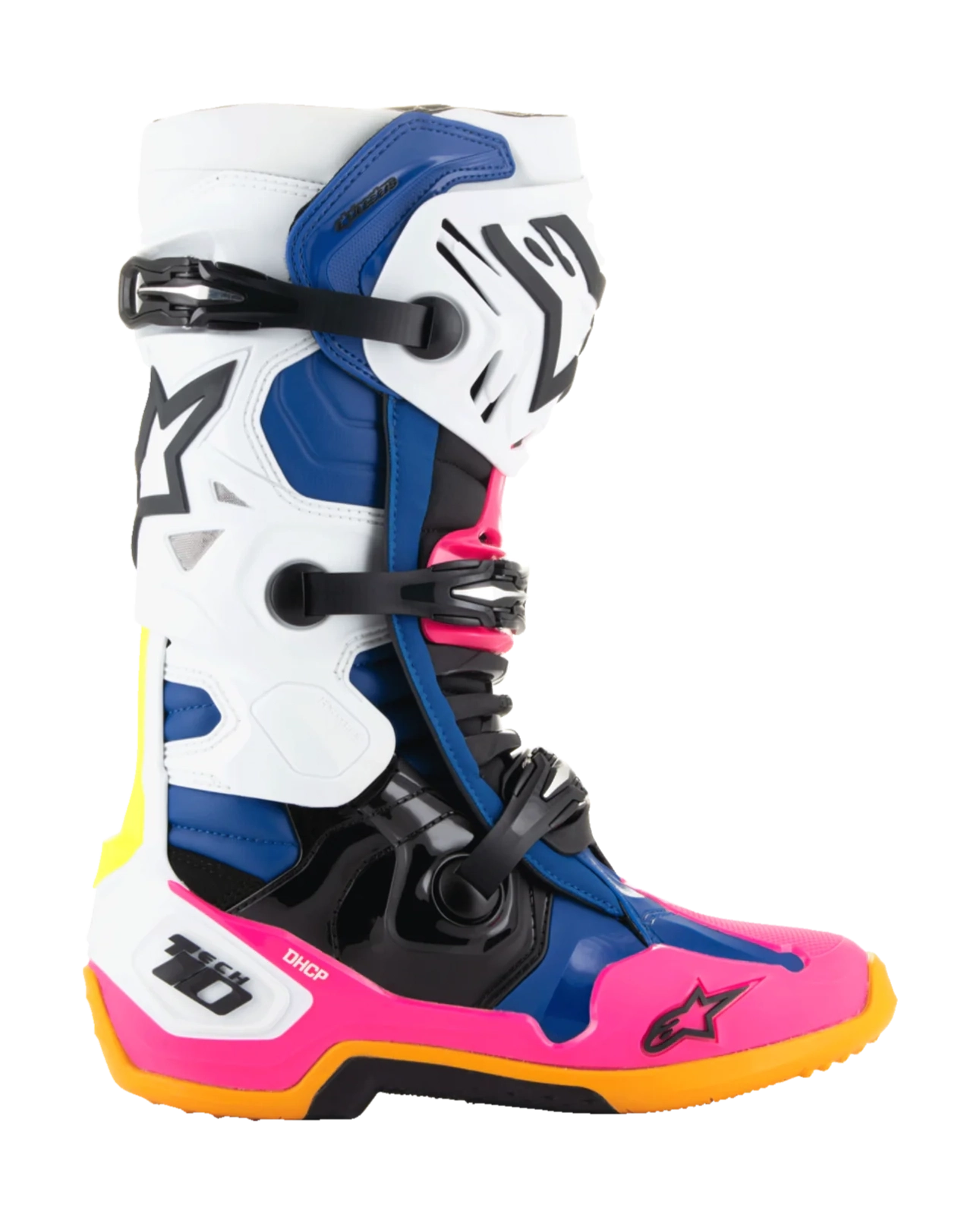 Alpinestars Motocross Boots Tech 10 LE Coast - White / Dark Blue / Fluo Pink