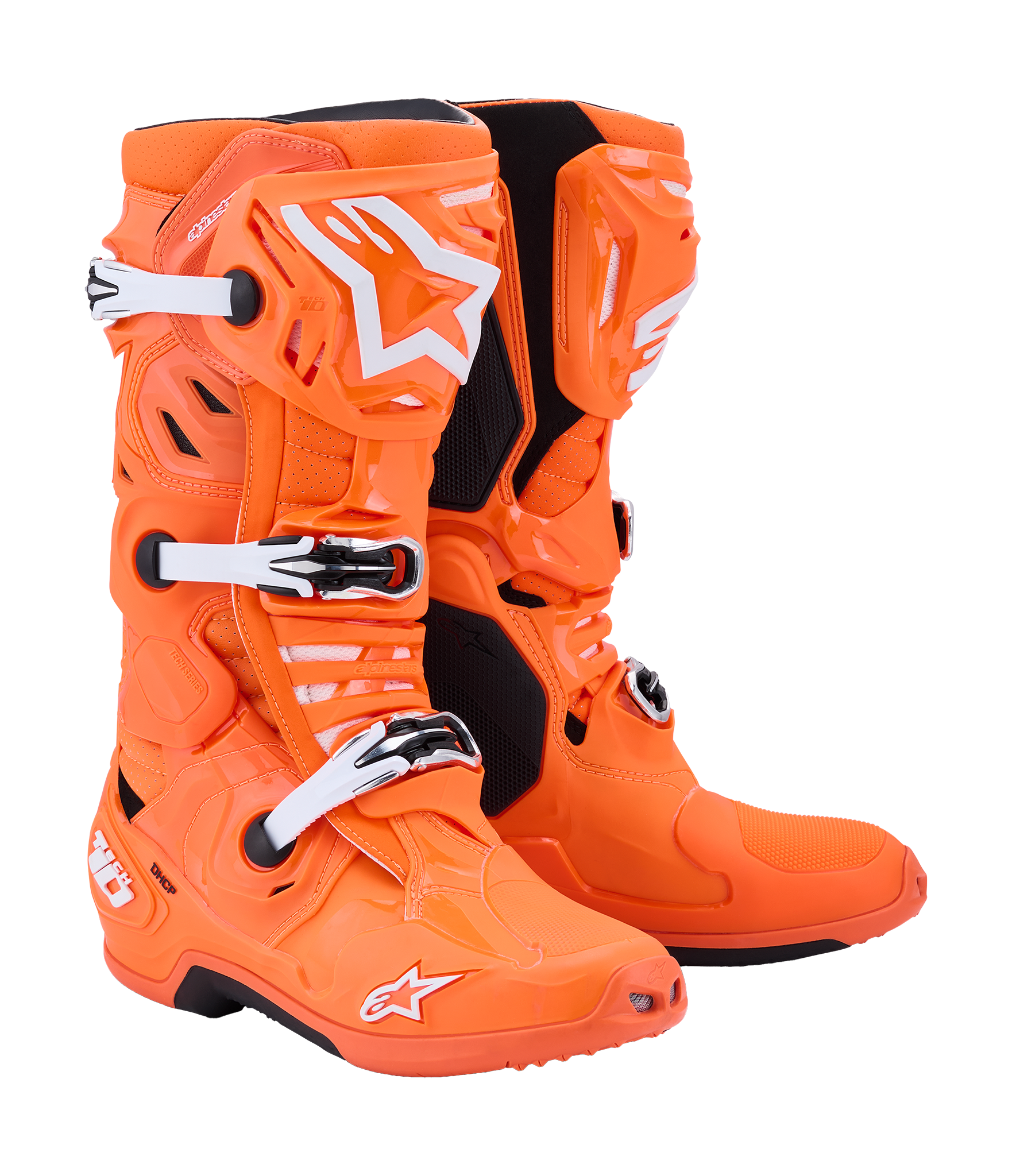 Alpinestars Motocross Boots Tech 10 Supervented - Fluo Orange / Black / White