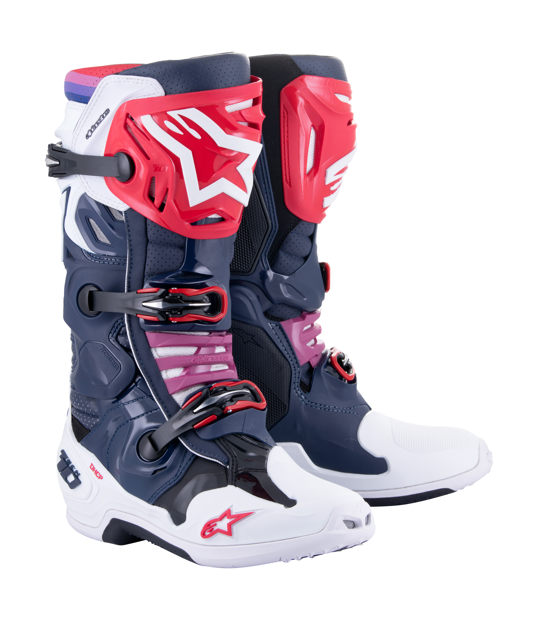 Alpinestars Motocross Boots Tech 10 Supervented - Navy / White / Rainbow
