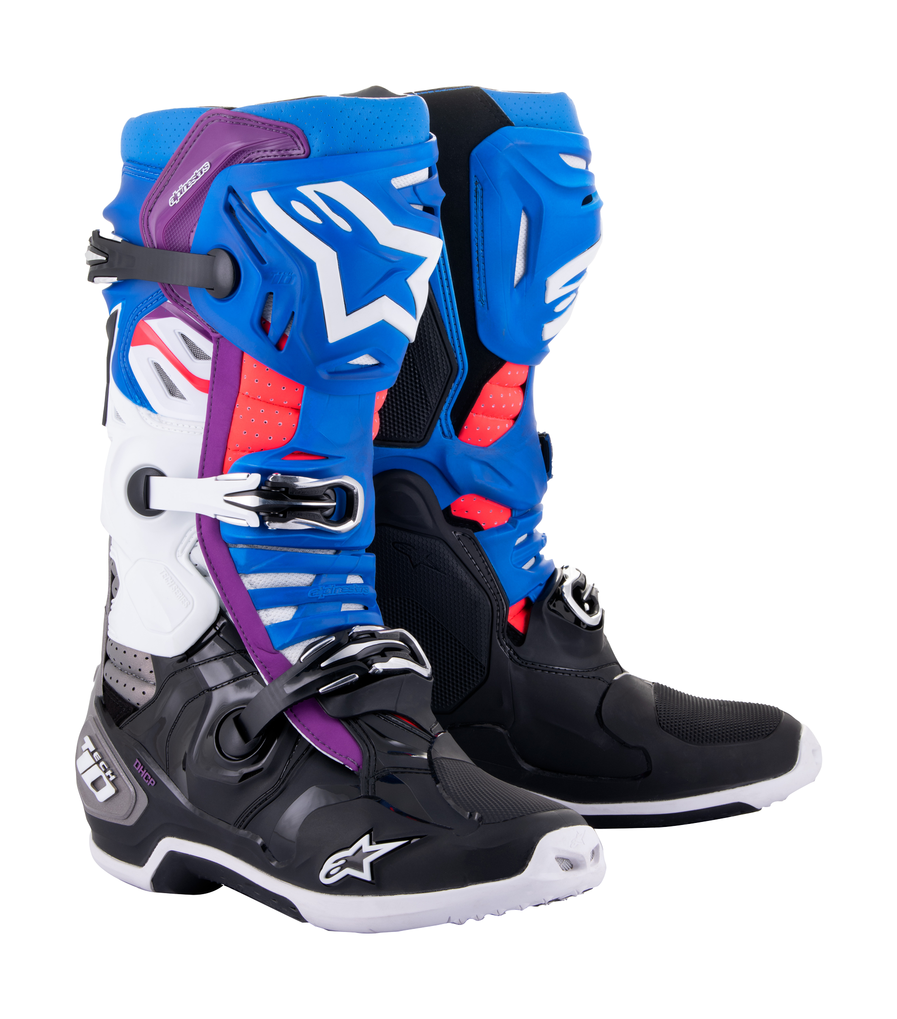 Alpinestars Motocross Boots Tech 10 Supervented - Black / Enamal Blue / Purple / White