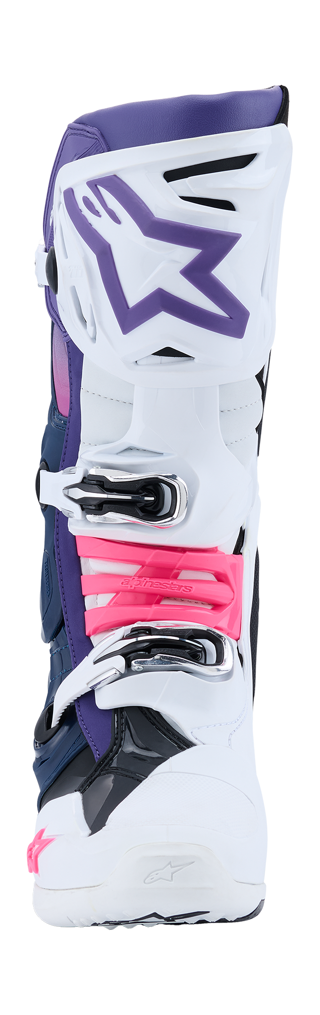 Alpinestars Motocross Boots Tech 10 - White / Violet / Navy / Blue / Fluo Pink
