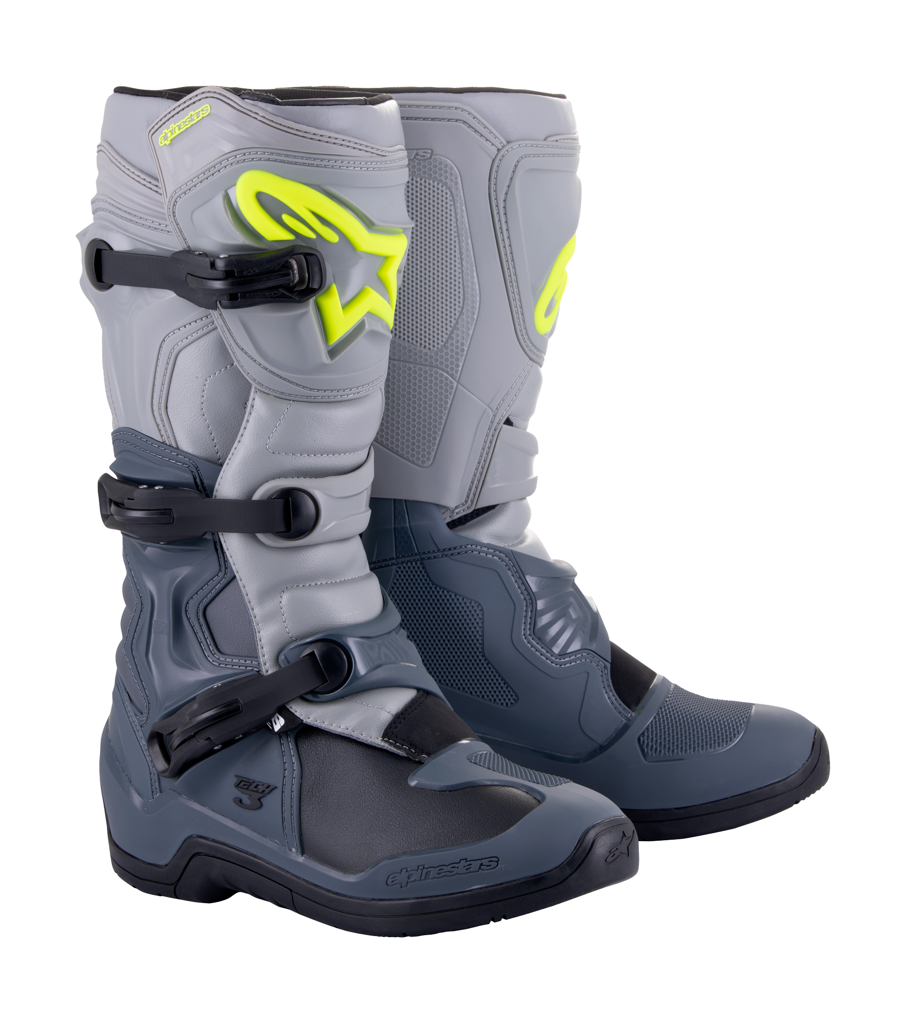 Alpinestars Motocross Boots Tech 3 - Dark Grey / Light Grey / Black