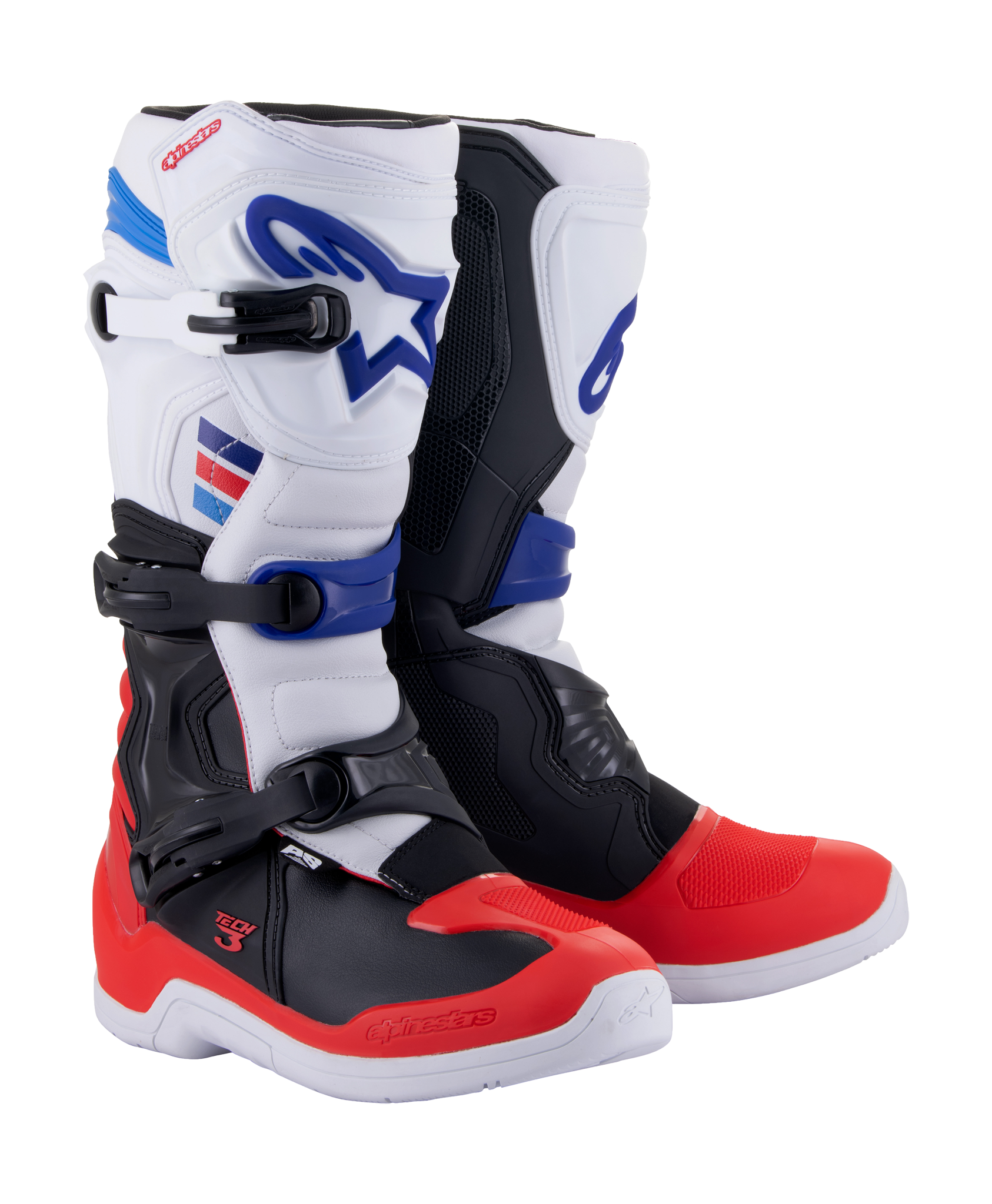 Alpinestars Motocross Boots Tech 3 - White / Red / Dark Blue